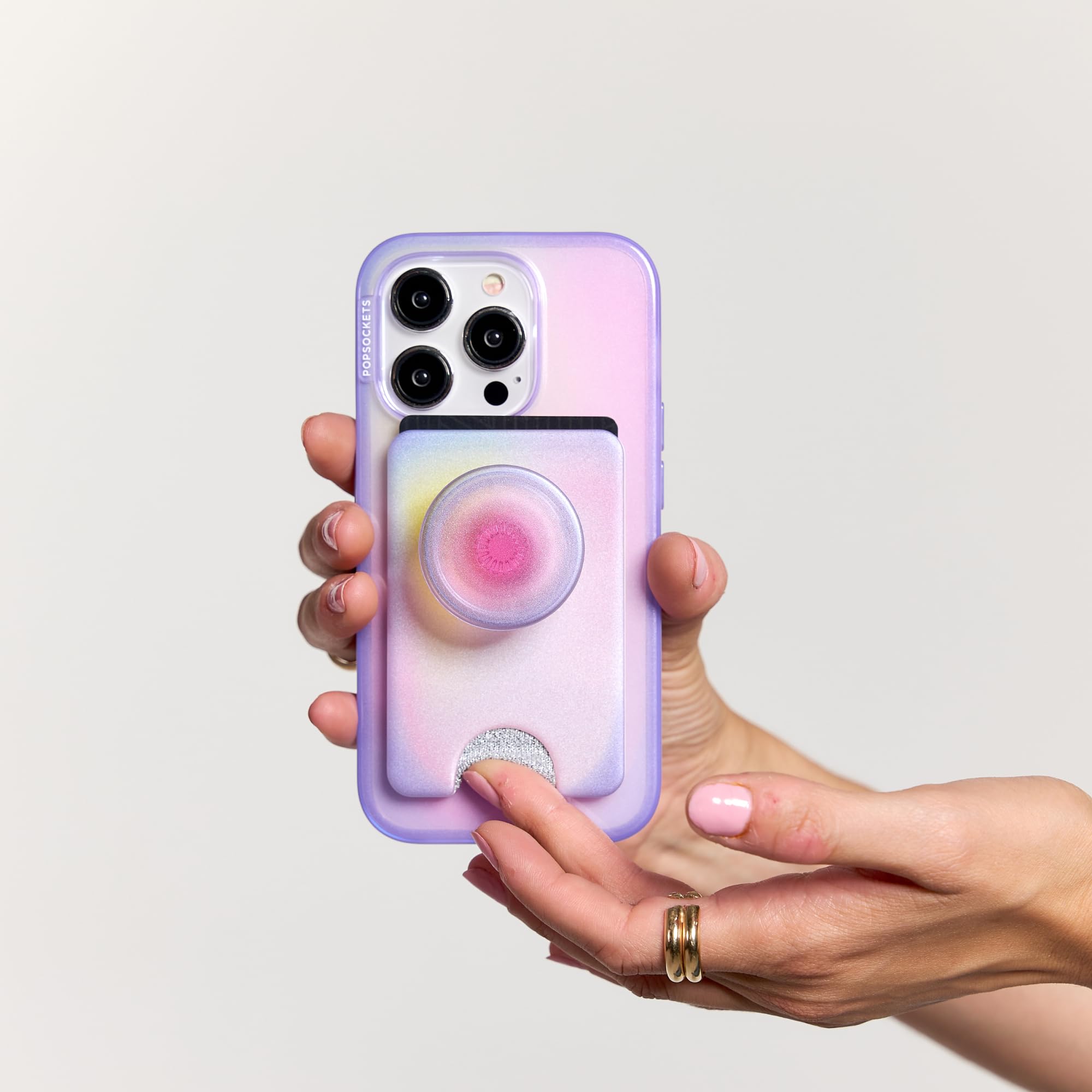 PopSockets Expanding Grip Phone Wallet with Card Holder - Magsafe & Wireless Charging Compatible - Secure Grip for iPhone 14/13/12 - Perfect for Travel, Commuting & Hands-Free Use