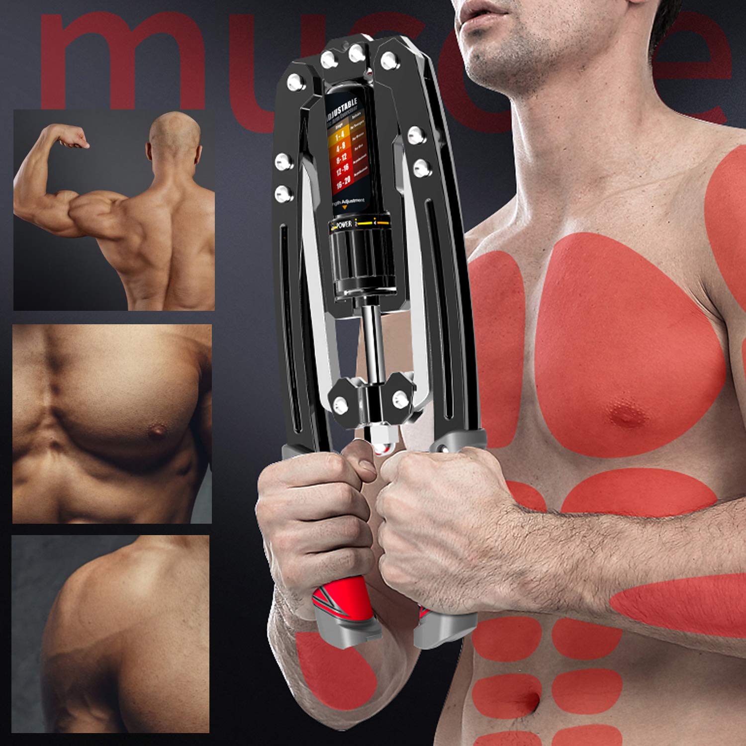 EAST MOUNT Adjustable Hydraulic Twister Arm Exerciser (22-440lbs) - Home Gym Equipment for Chest Expansion, Shoulder & Arm Muscle Training - Perfect for Strength Building, Physical Therapy & Home Workouts
