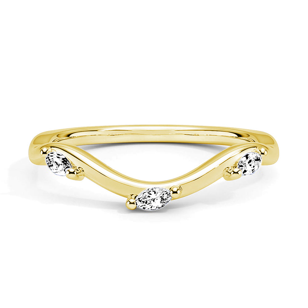 Willow Curved Lab Grown Diamond Wedding Band - Elegant Stackable Ring for Women, Eco-Friendly & Conflict-Free - Perfect for Engagement, Anniversary & Everyday Wear