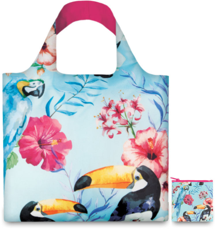 LOQI WILD Collection Eco-Friendly Reusable Tote Bag - Lightweight Foldable Shopping Bag for Groceries, Beach & Travel