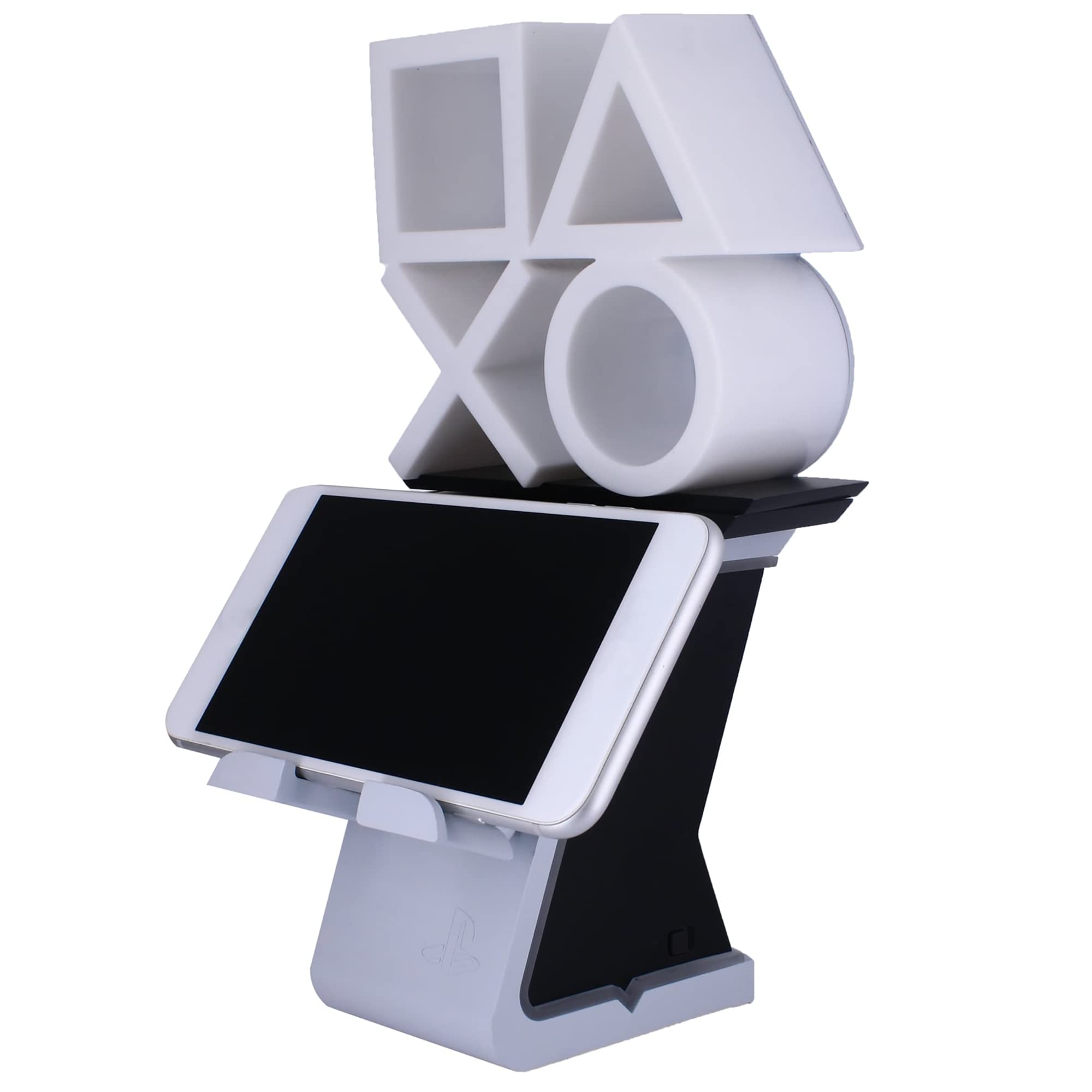 PlayStation Logo LED Gaming Phone & Controller Charging Holder with 4' Cable - Light Up Stand for PS5, Xbox, Mobile Devices - Perfect for Gaming Setups & Nighttime Charging (CGIKPS400452)