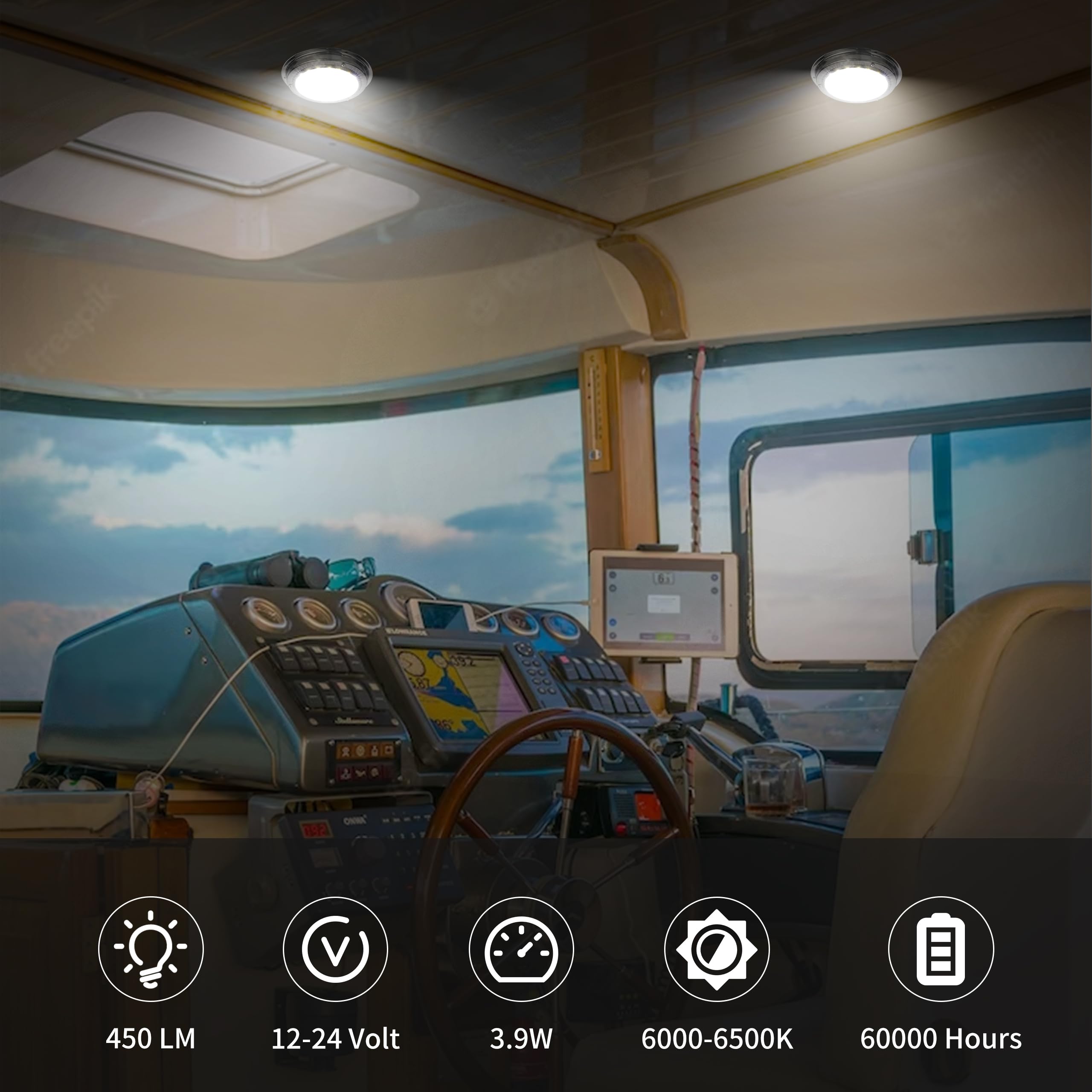 12V Marine LED Dome Light - 5.5