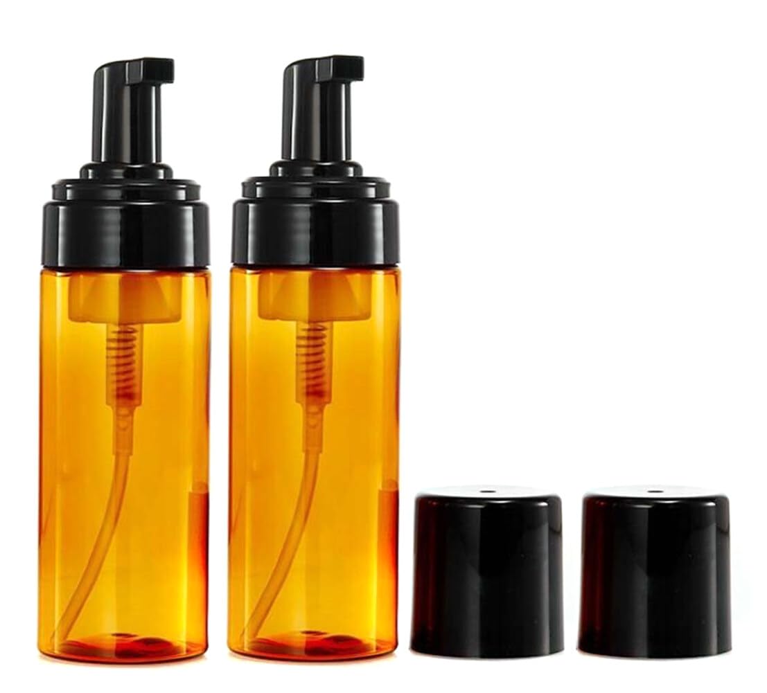 2 Pack 100ml (3.3oz) Empty Foam Pump Bottles - Refillable Foaming Soap Dispensers for Travel, Hand Soap, Shampoo & Body Wash | Plastic Cosmetic Containers for Bathroom, Kitchen & On-The-Go Use