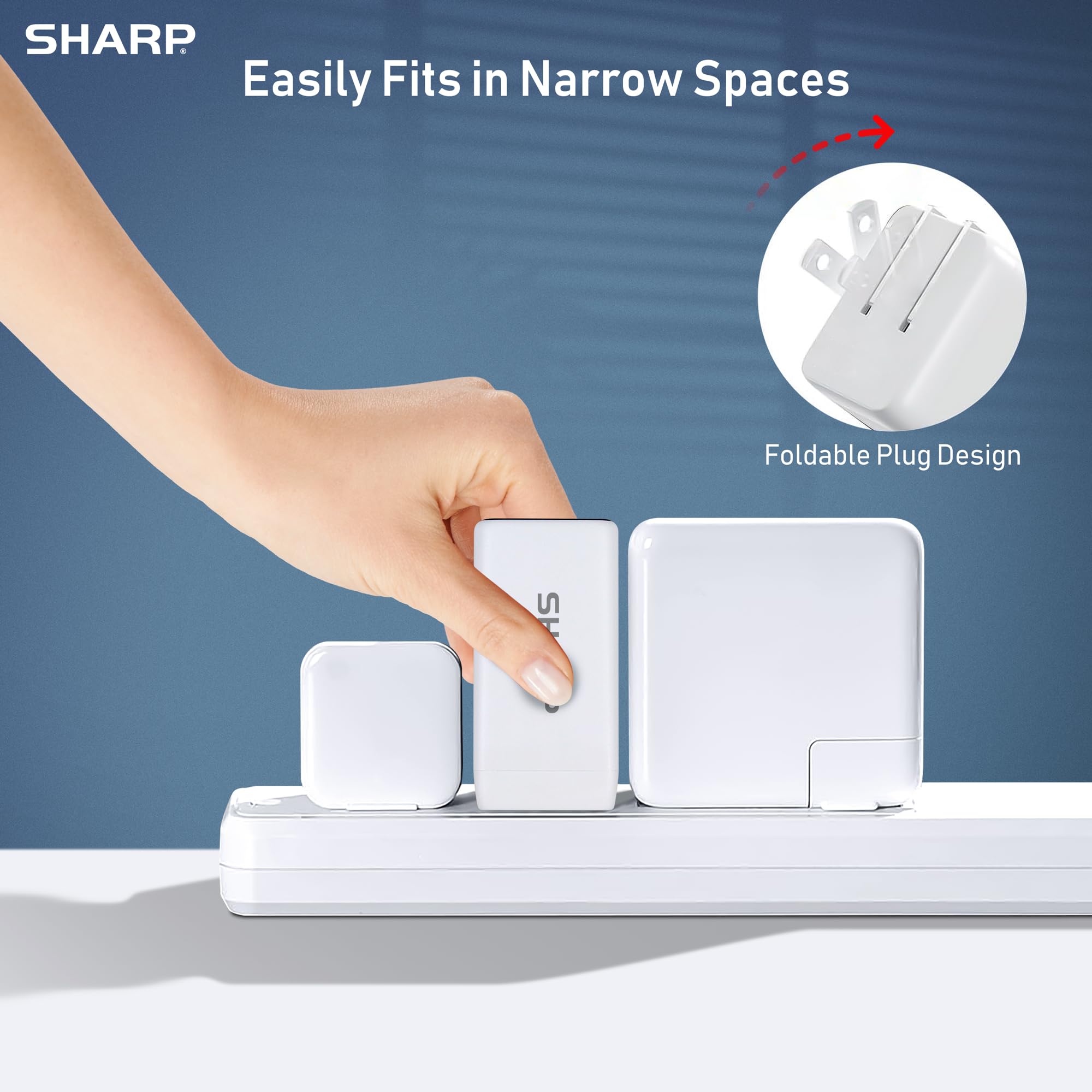 65W GaN Fast Charger with USB C & USB A Ports - Compact Foldable Wall Charger for MacBook Pro/Air, iPad Pro, Galaxy S23, Dell XPS 13, iPhone 15/Pro - Perfect for Travel, Office & Home Use - White (G451A1CU-WHT)