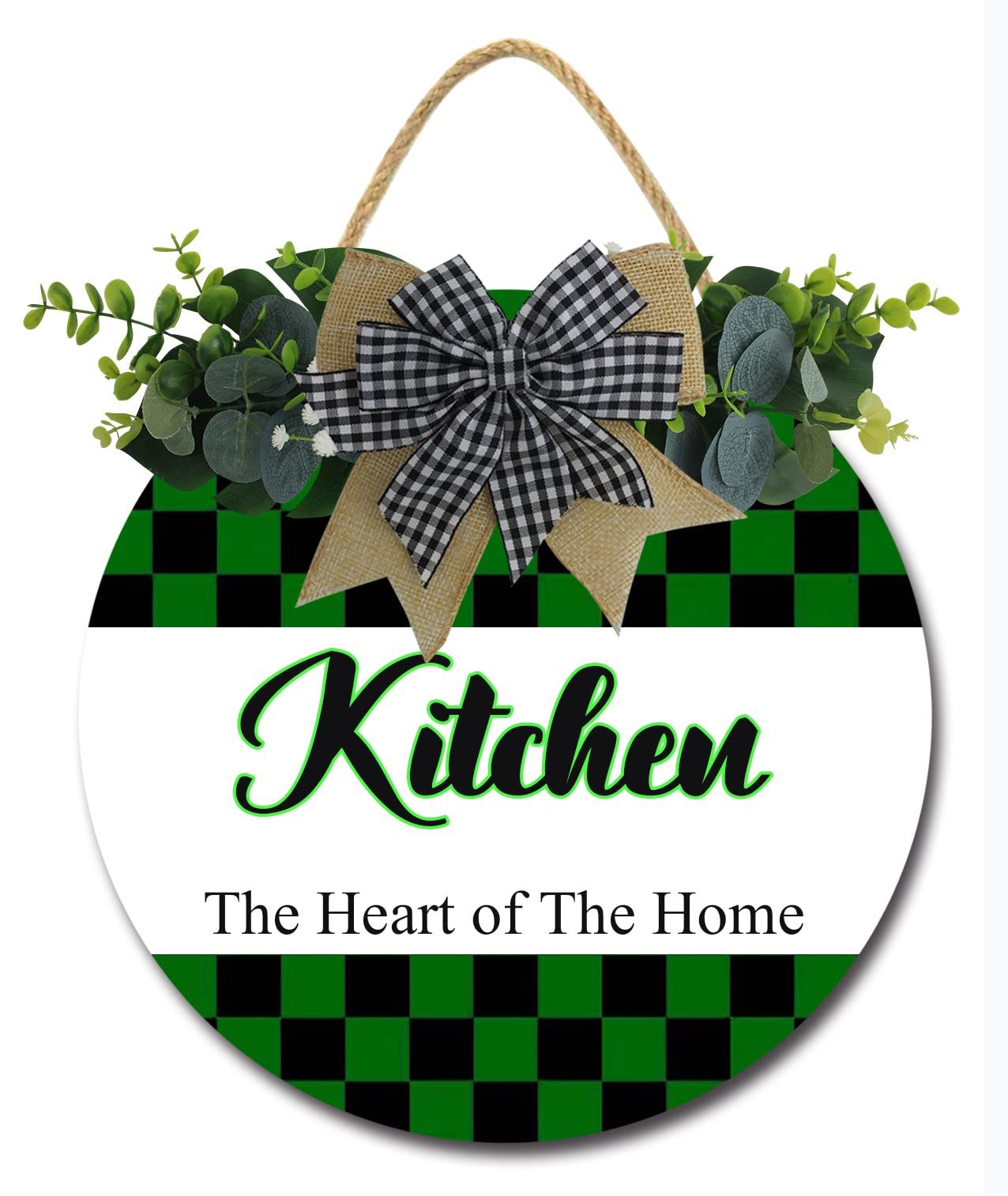 Farmhouse Kitchen Wall Decor - Rustic Wooden Sign with Funny Saying | Heart of The Home Hanging Art for Kitchen | Perfect for Country Style Kitchens & Dining Room Decor