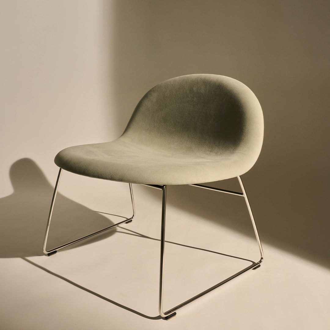 Gubi 3D Lounge Chair - Modern Fully Upholstered Armchair with Sledge Base - Perfect for Living Room, Office & Lounge Areas