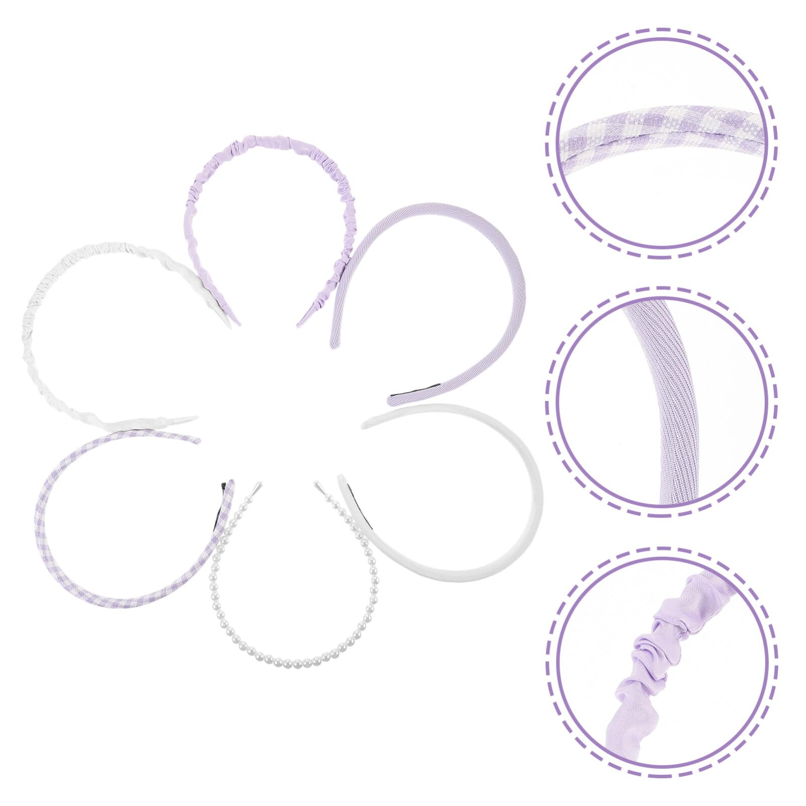 Beaupretty 6-Piece Curly Hair Ties Set - Soft Fabric Hair Accessories for Women & Girls, Headbands for Short Hair, Face Wash & Spa Headbands - Perfect for Daily Use, Workouts, and Beauty Routines