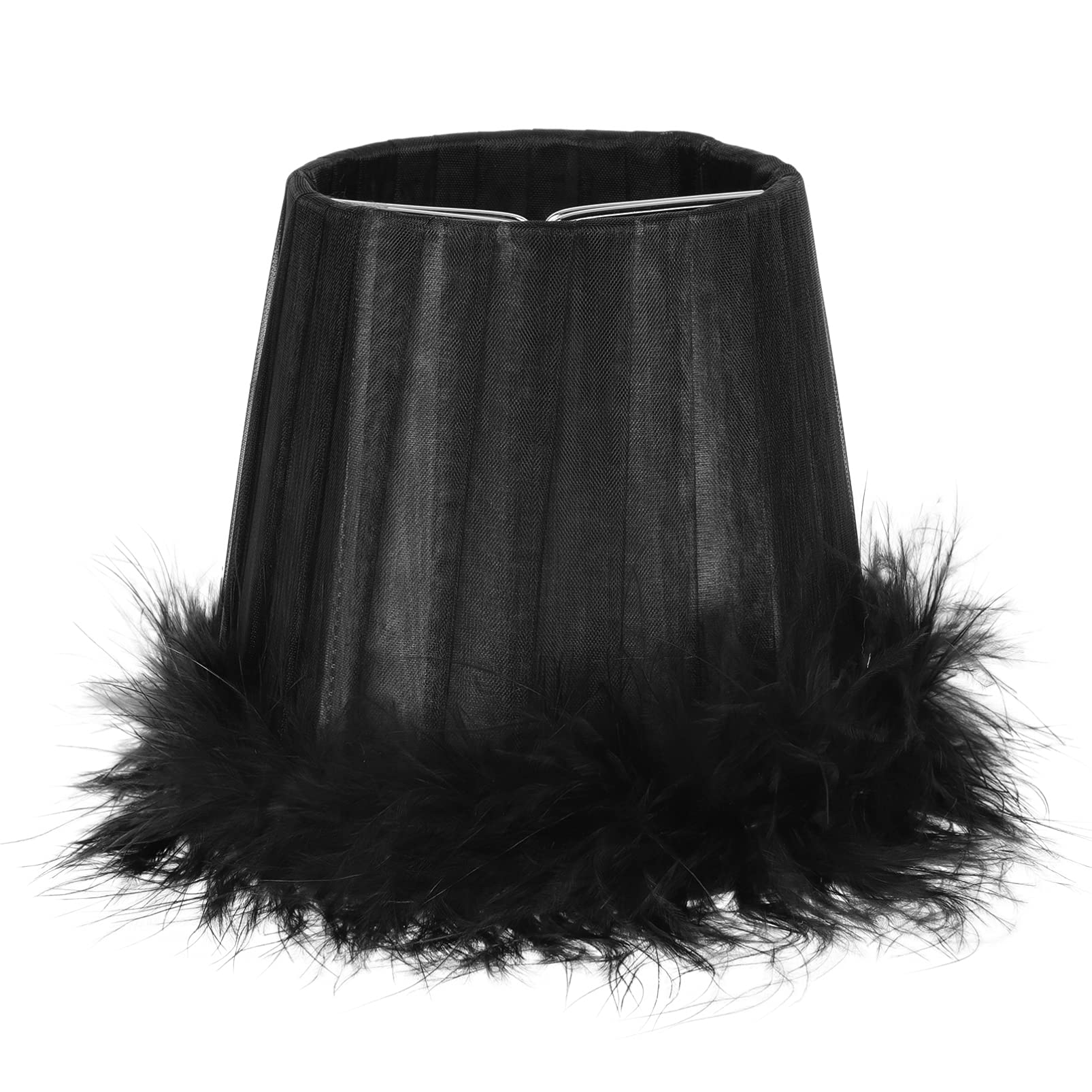 Balacoo Feather Clip-On Chandelier Lampshade - Purple Fabric Lamp Shade for Table & Wall Lights - Elegant Lighting for Living Room, Bedroom, Dining Room & Wedding Decor