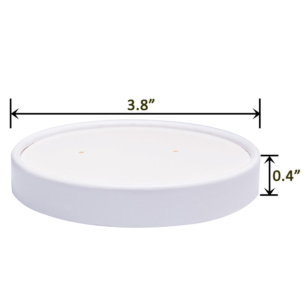 Eco-Friendly 8 oz Paper Ice Cream Cups with Lids - White Disposable Hot & Cold Soup Bowls (40 Pack) - Perfect for Parties, Desserts & Takeout Meals