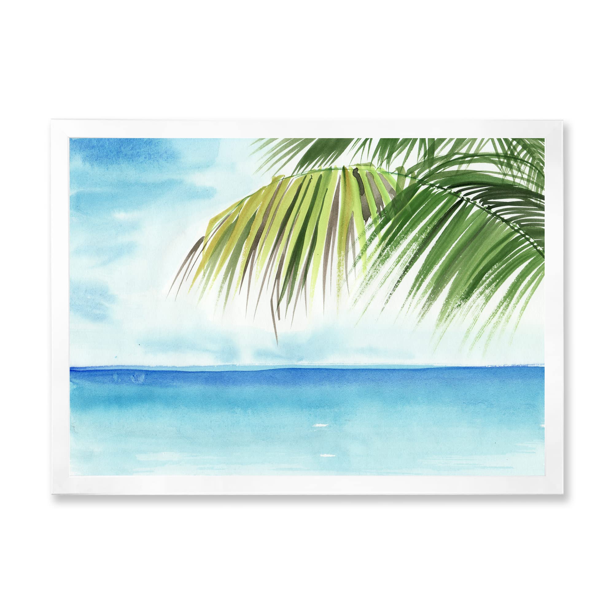 Palm Beach Resort At Dawn III Framed Wall Art - Coastal & Nautical Decor for Living Room, Bedroom, Office | Beach House & Vacation Home Wall Decor