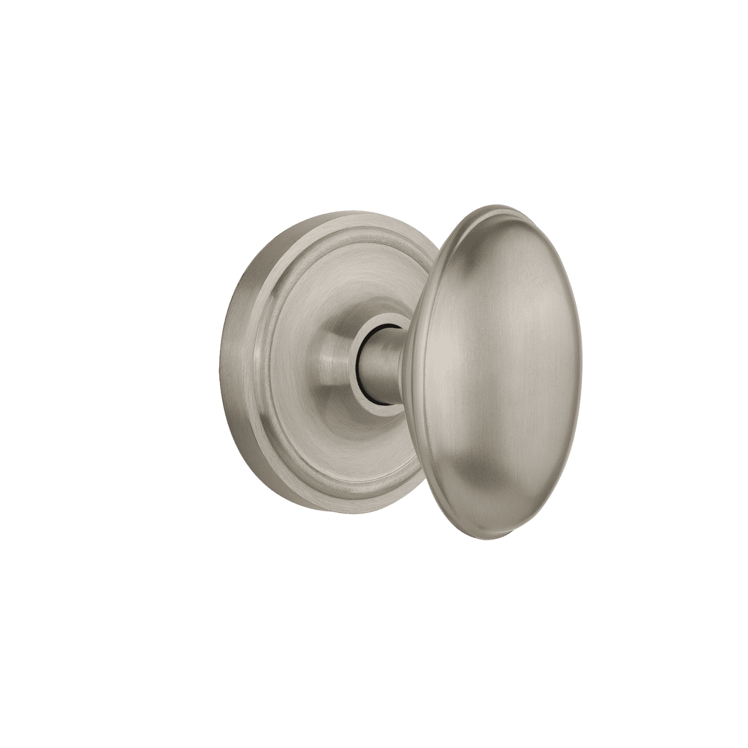 Classic Rosette with Homestead Knob in Satin Nickel - Vintage-Inspired Door Hardware for Home & Office Decoration | Perfect for Interior Doors, Cabinets, and Furniture Upgrades
