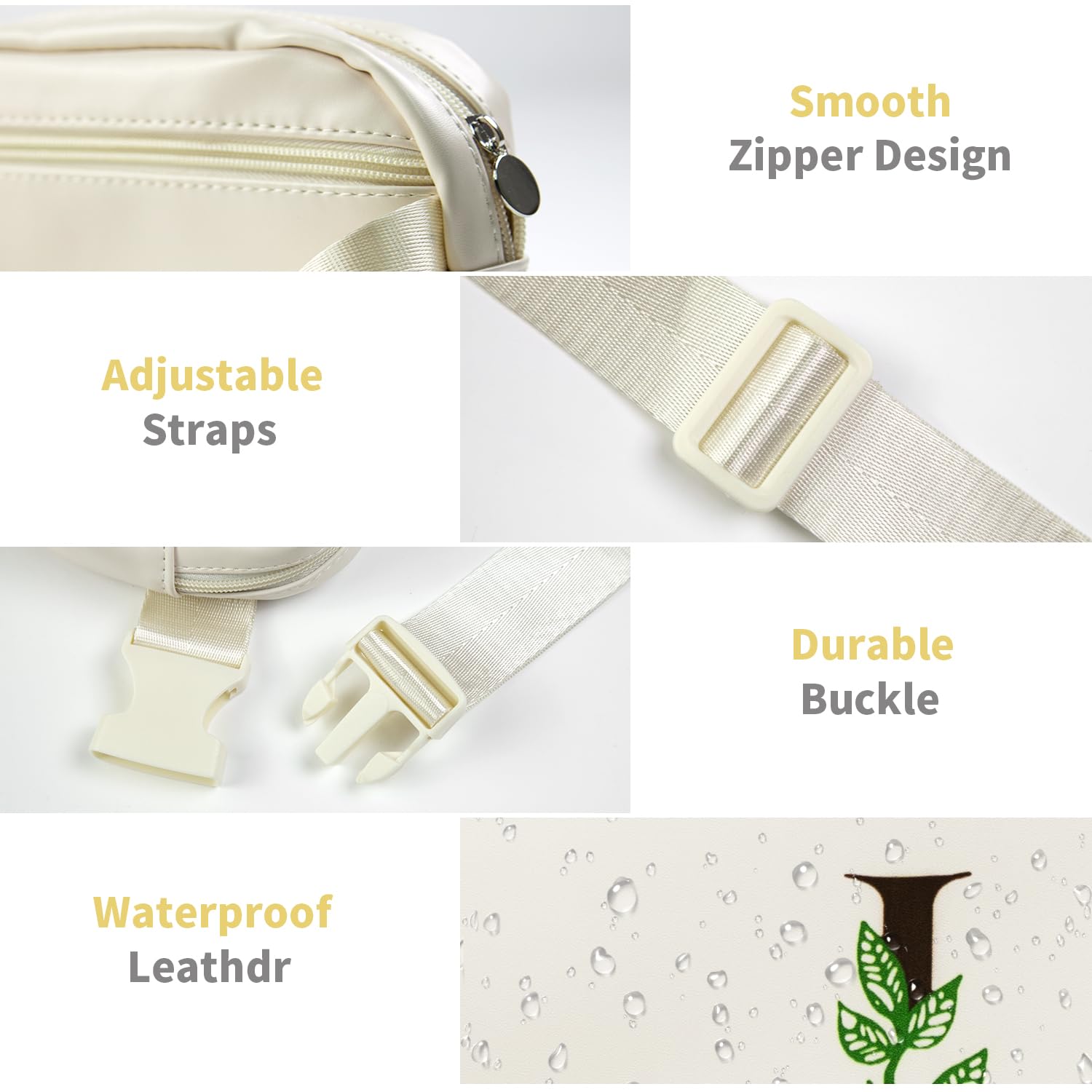 Personalized Initial Letter Belt Bag for Women - Trendy Fanny Pack with Custom Monogram - Perfect Birthday & Christmas Gift for Her - Ideal for Travel, Gym, and Everyday Use