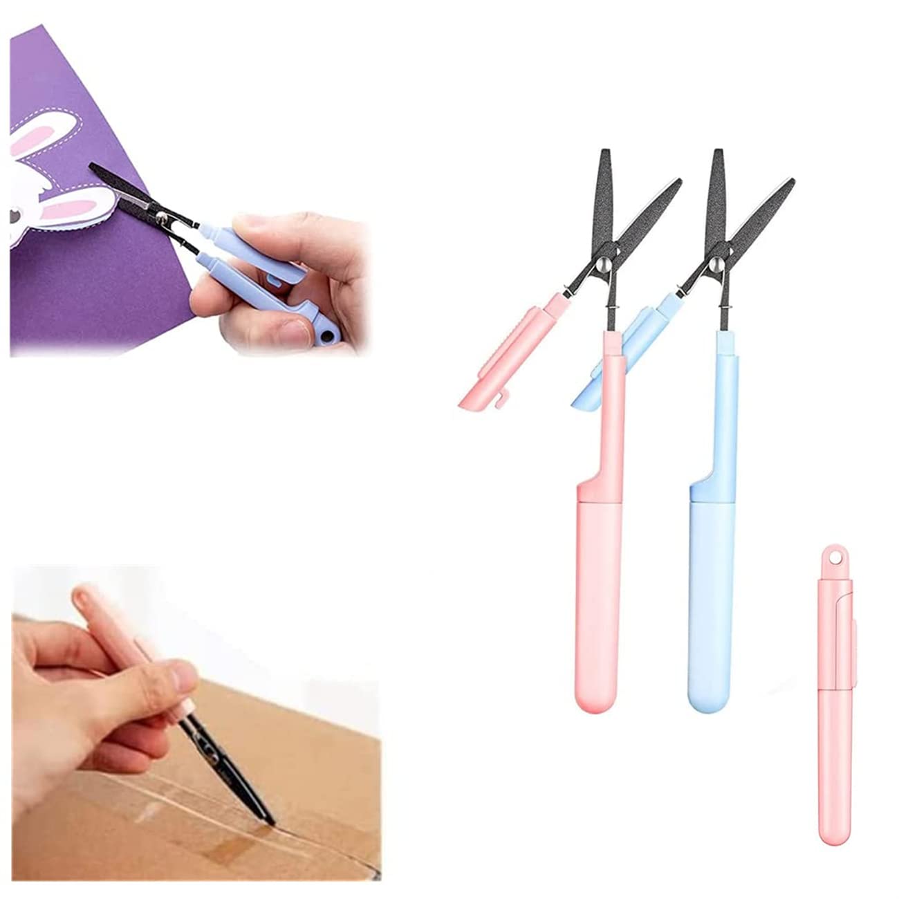 YONHNBOY 2-Pack Multi-Function Transforming Scissors - Portable Paper Cutting & Craft Scissors for Office, School & DIY Projects | Compact Design for Travel & Home Use