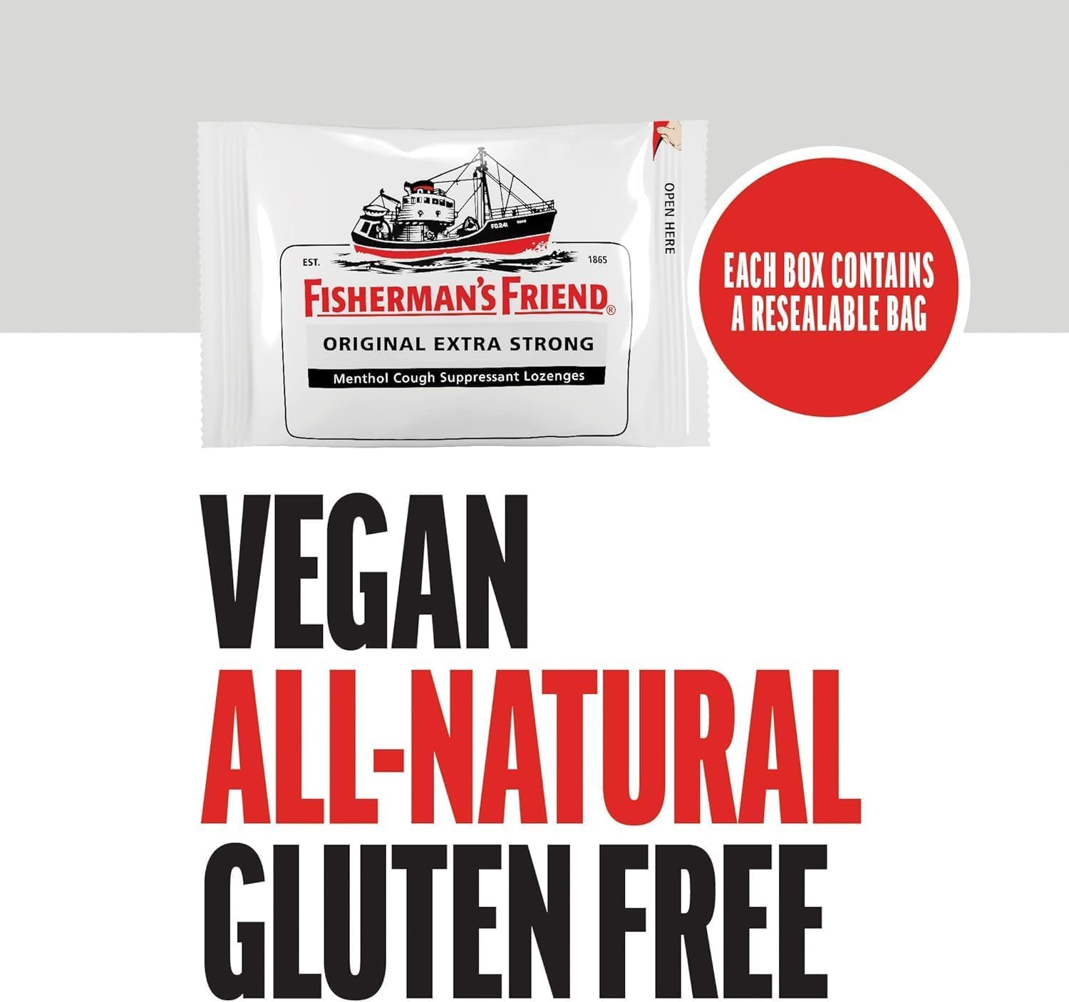 Fisherman's Friend Extra Strong Lozenges - 5 Packs for Travel & Cold Relief