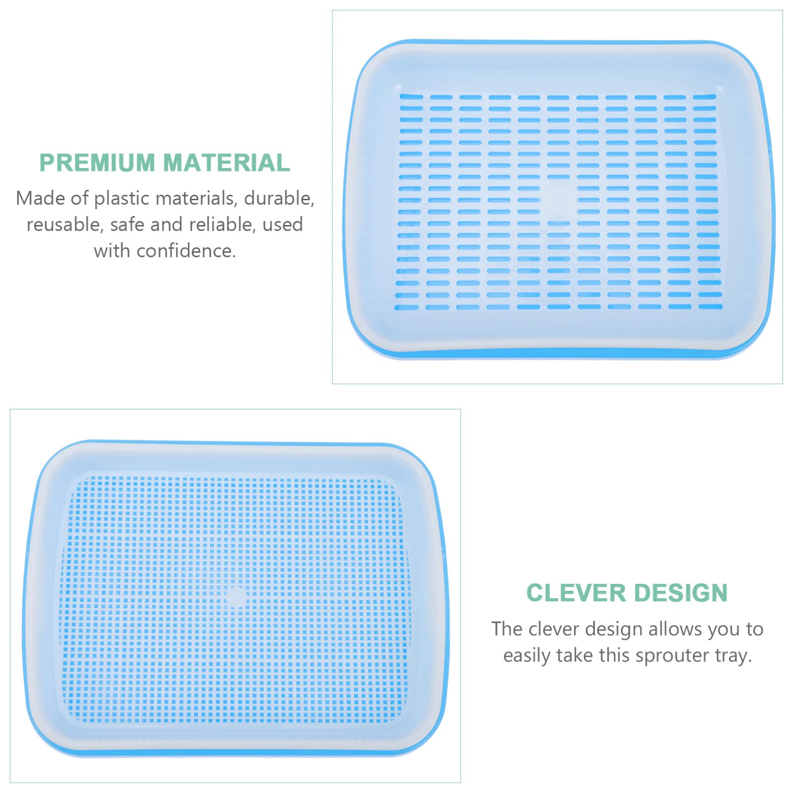Organic Wheatgrass Sprouting Kit - 1 Set Mini Hydroponic Propagator Tray with Plastic Clamshell for Seed Germination | Indoor Gardening, Microgreens Growing, Healthy Salad & Juice Making
