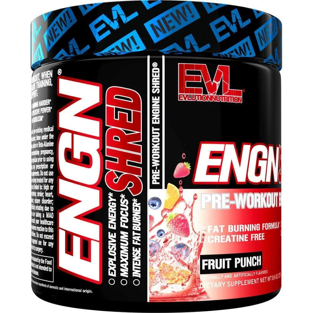 EVLution Nutrition ENGN Shred Pre-Workout Powder - 246g (30 Servings) | Fat Burner & Energy Booster for Gym & Fitness Training