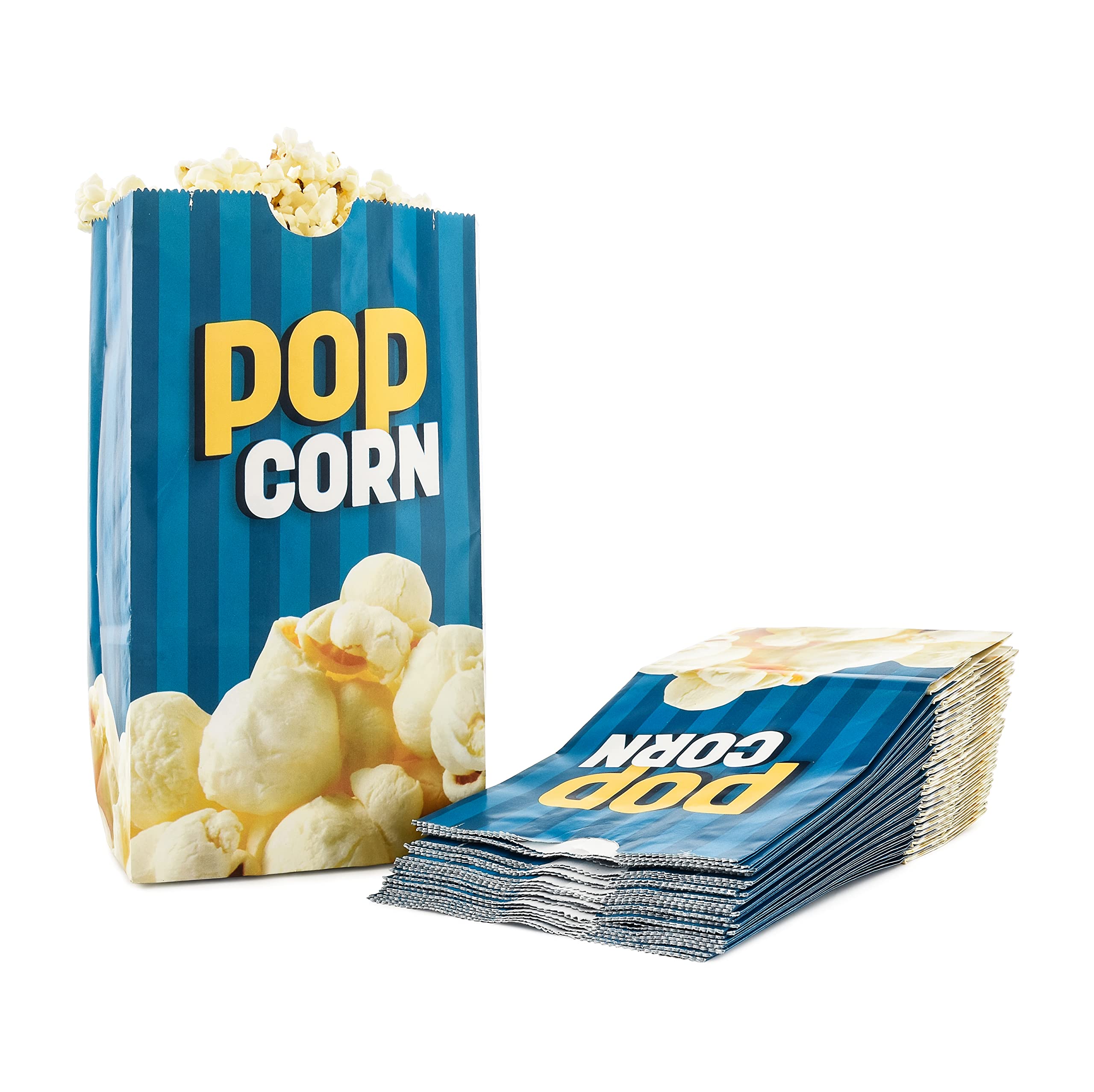 Snappy Popcorn Flat Bottom Theater Popcorn Bags - 85oz (1000 Count) - Bulk Movie Theater Style Popcorn Containers for Concessions, Events & Home Theater Snacks