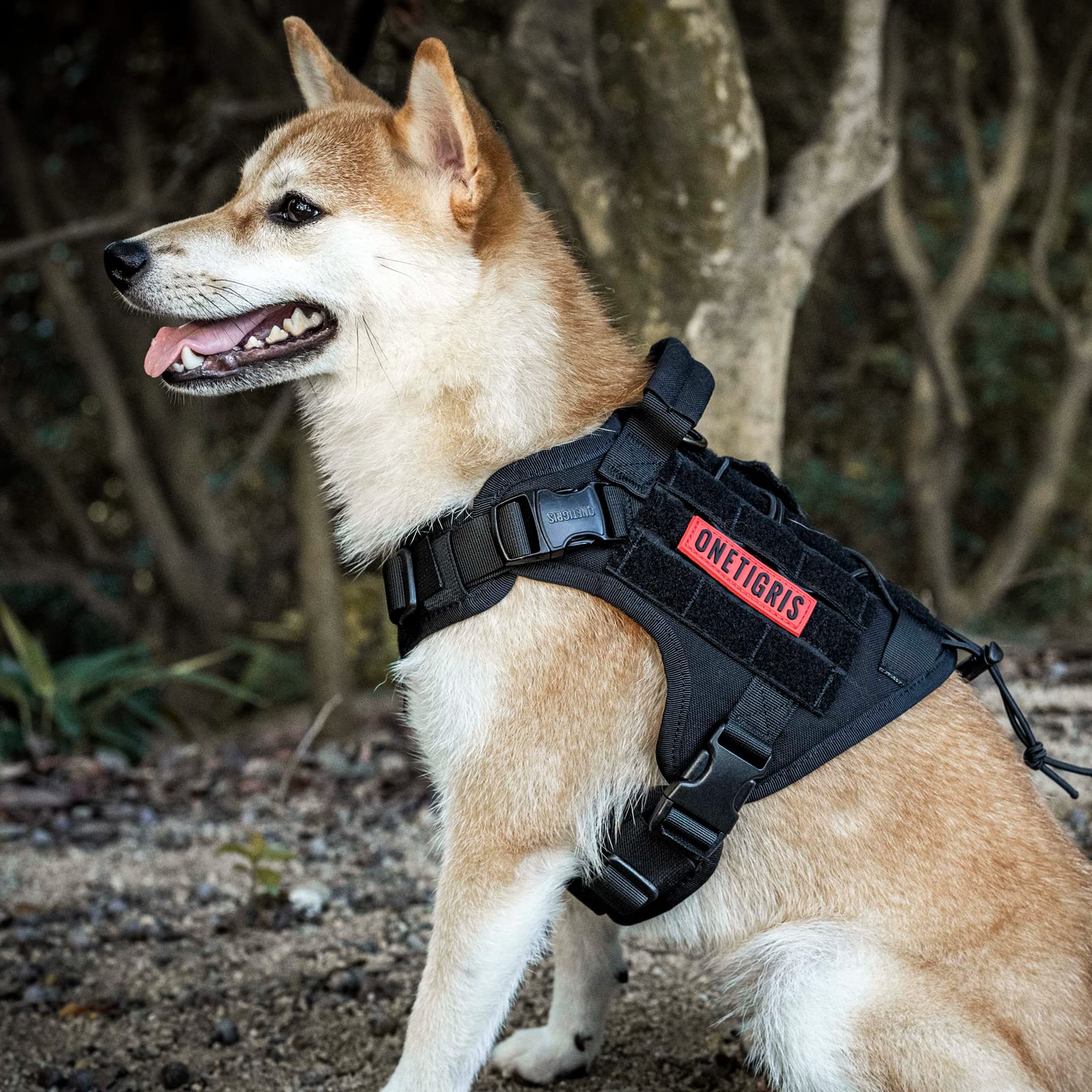 OneTigris Tactical Dog Harness Vest with Handle - Adjustable No-Pull Military Vest for Large & Medium Dogs - Service Dog Harness for Walking, Hiking & Training (M, Black) - Perfect for Outdoor Adventures & Police K9 Units