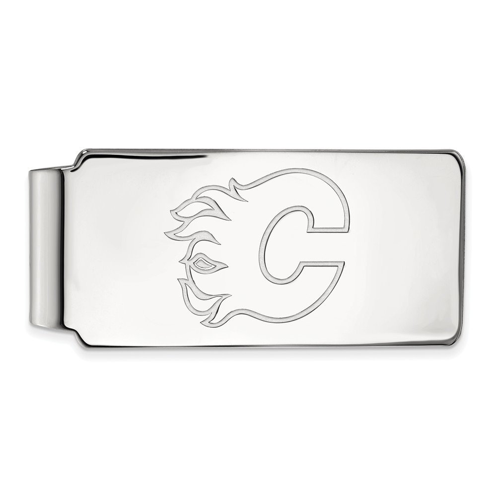 Calgary Flames Sterling Silver Money Clip - Premium Gift for Hockey Fans & NHL Collectors - Perfect for Gameday, Travel & Everyday Use