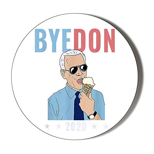 BYEDON Biden Eating Ice Cream Pop Art Pinback Button - 58mm Round Mirror Finish Political Novelty Badge - Perfect for Backpacks, Jackets & Political Memorabilia Collectors
