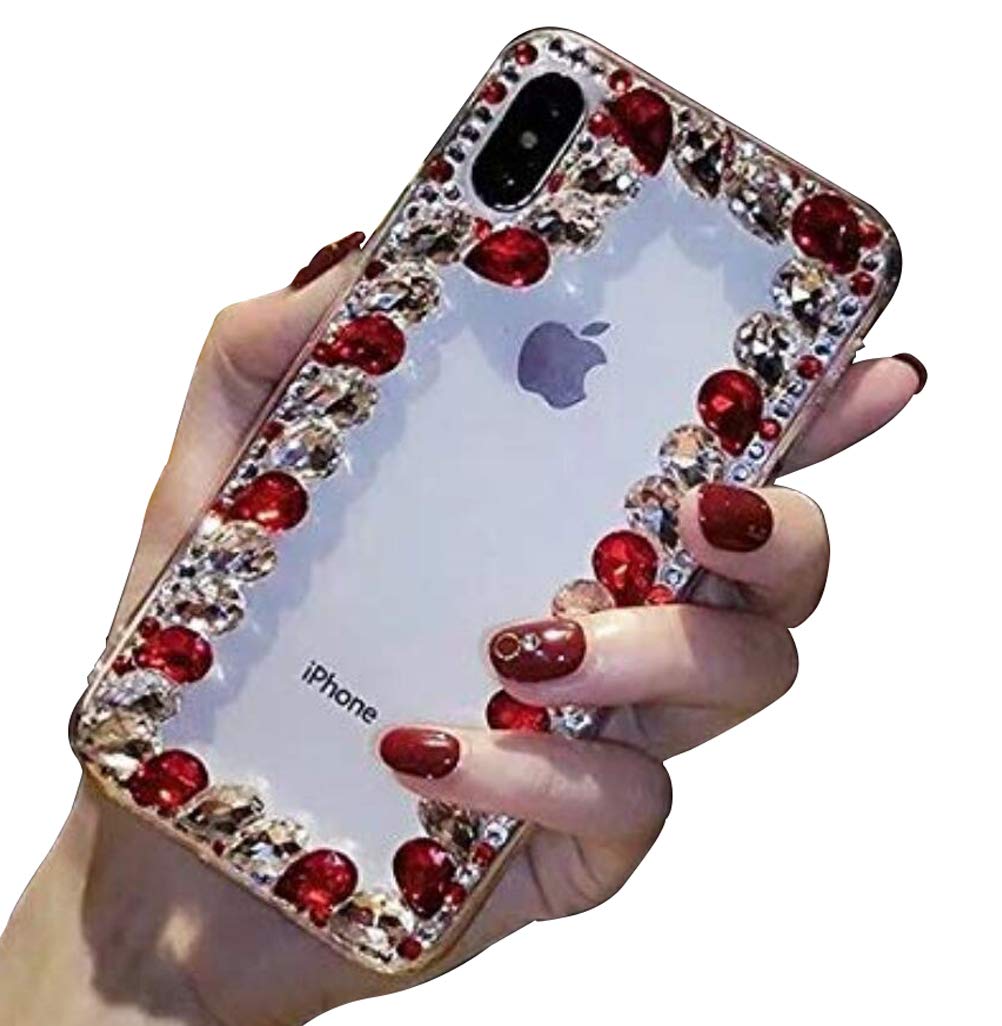 Luxury 3D Glitter Sparkle Rhinestone Diamond Case for iPhone XR - Clear Protective Cover with Silver Chain, Shiny Bling Design | Perfect for Parties, Weddings, and Special Occasions