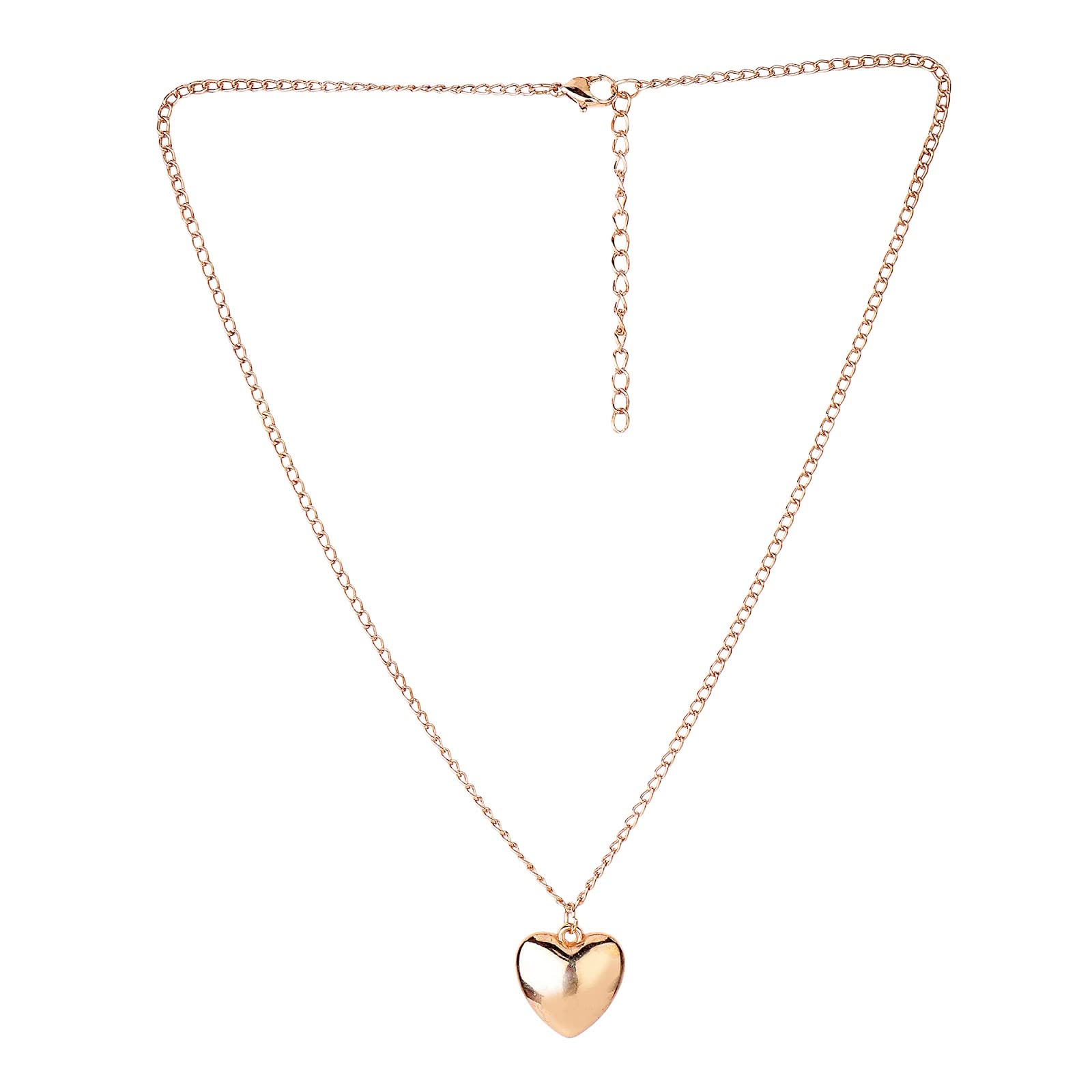 BIROVI Dainty Gold Heart Pendant Necklace - Adjustable Metal Chain for Women & Girls | Everyday Boho Jewelry Gift | Perfect for Date Night, Office Wear & Special Occasions