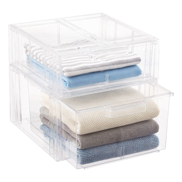Clear Stackable Shoe Storage Drawers - Organizer for Closet, Bedroom & Entryway (Multiple Sizes) - Perfect for Sneakers, Heels & Boots Organization