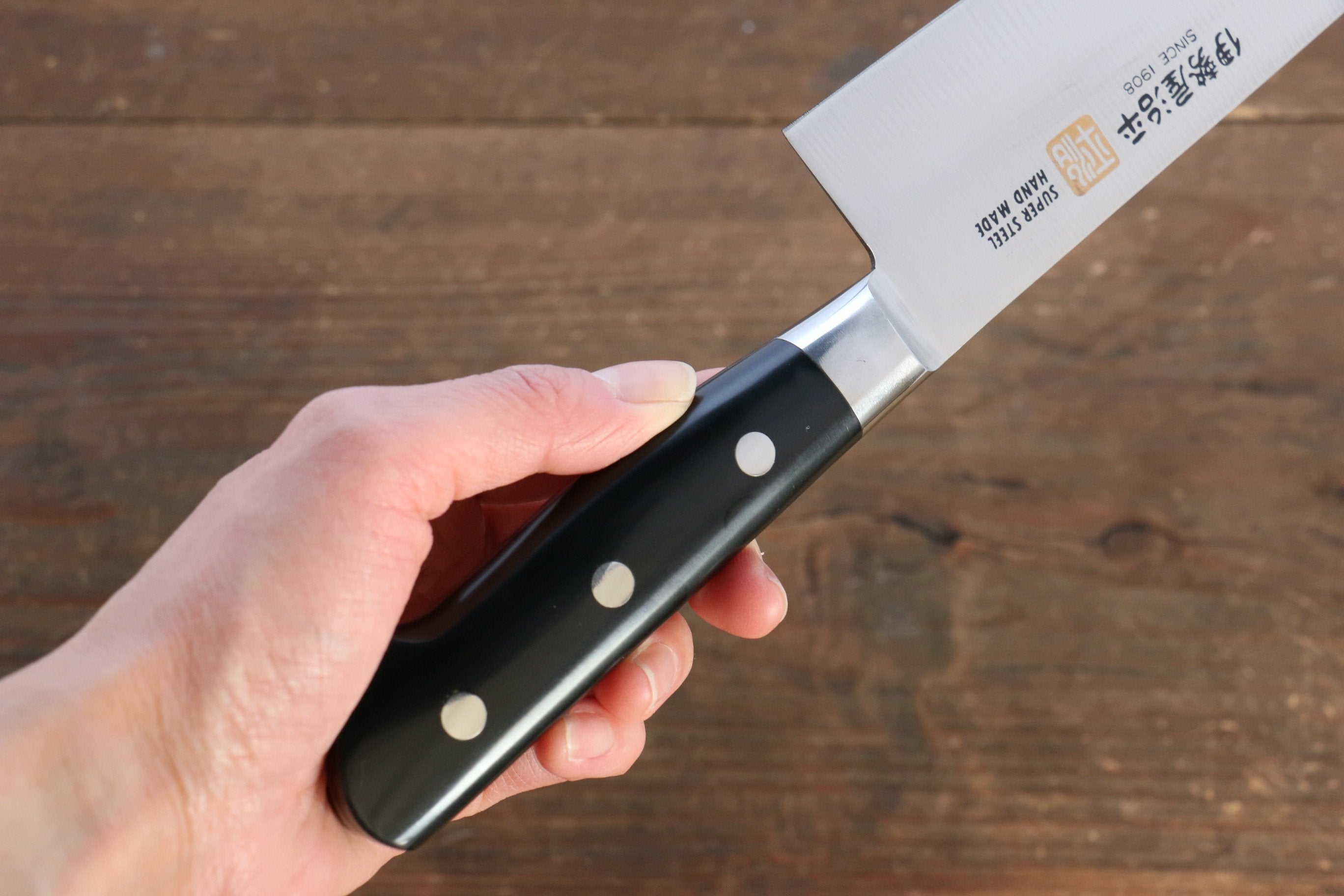 Premium Iseya Molybdenum Steel Petty Knife 150mm & Gyuto Knife 210mm Set with Black Micarta Handle - Stainless Steel Ferrule - Professional Japanese Kitchen Knives for Chefs, Home Cooking & Meat Cutting