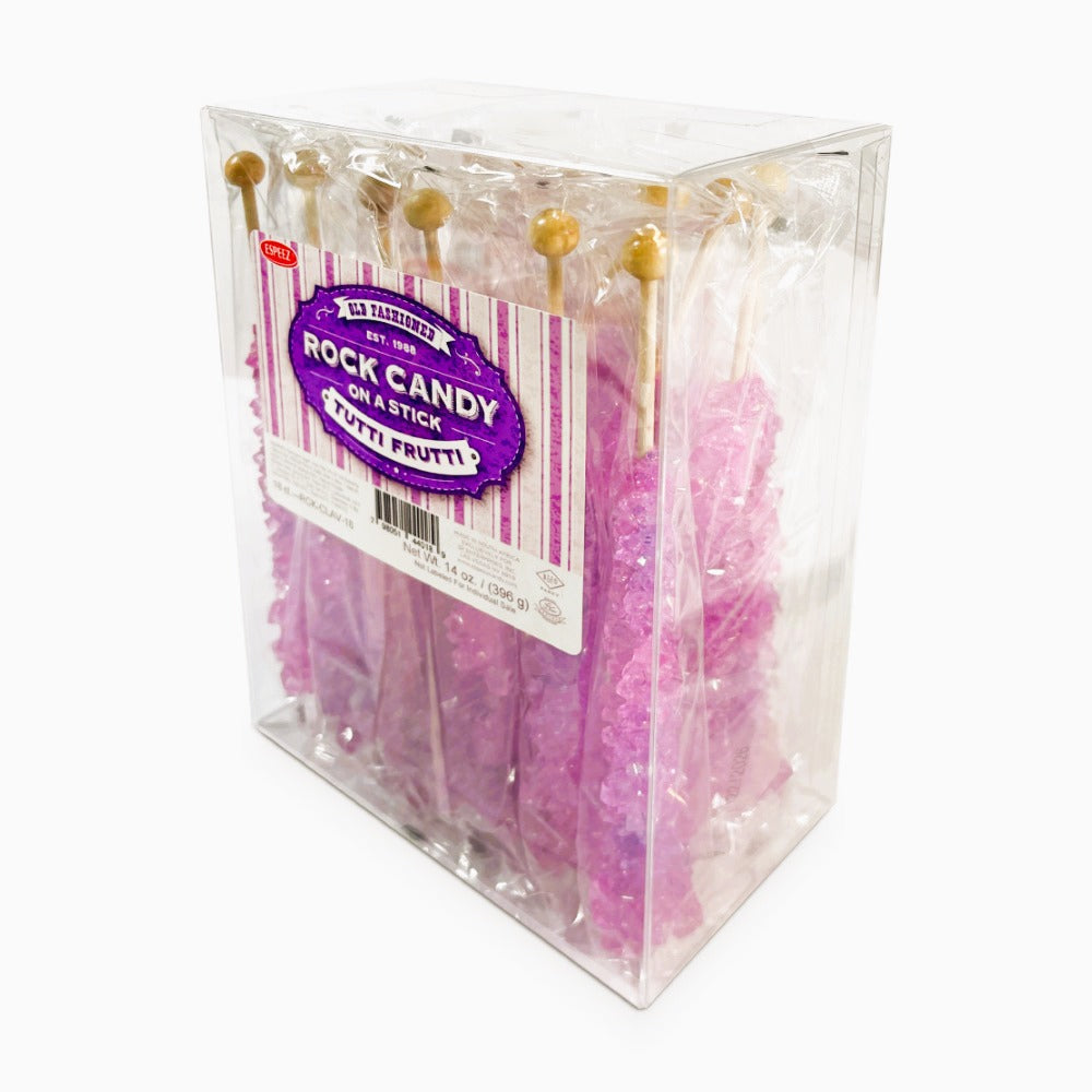 Espeez Old Fashioned Lavender Rock Candy - 18 Count Box | Handmade Hard Candy for Tea, Coffee, Baking & Party Favors