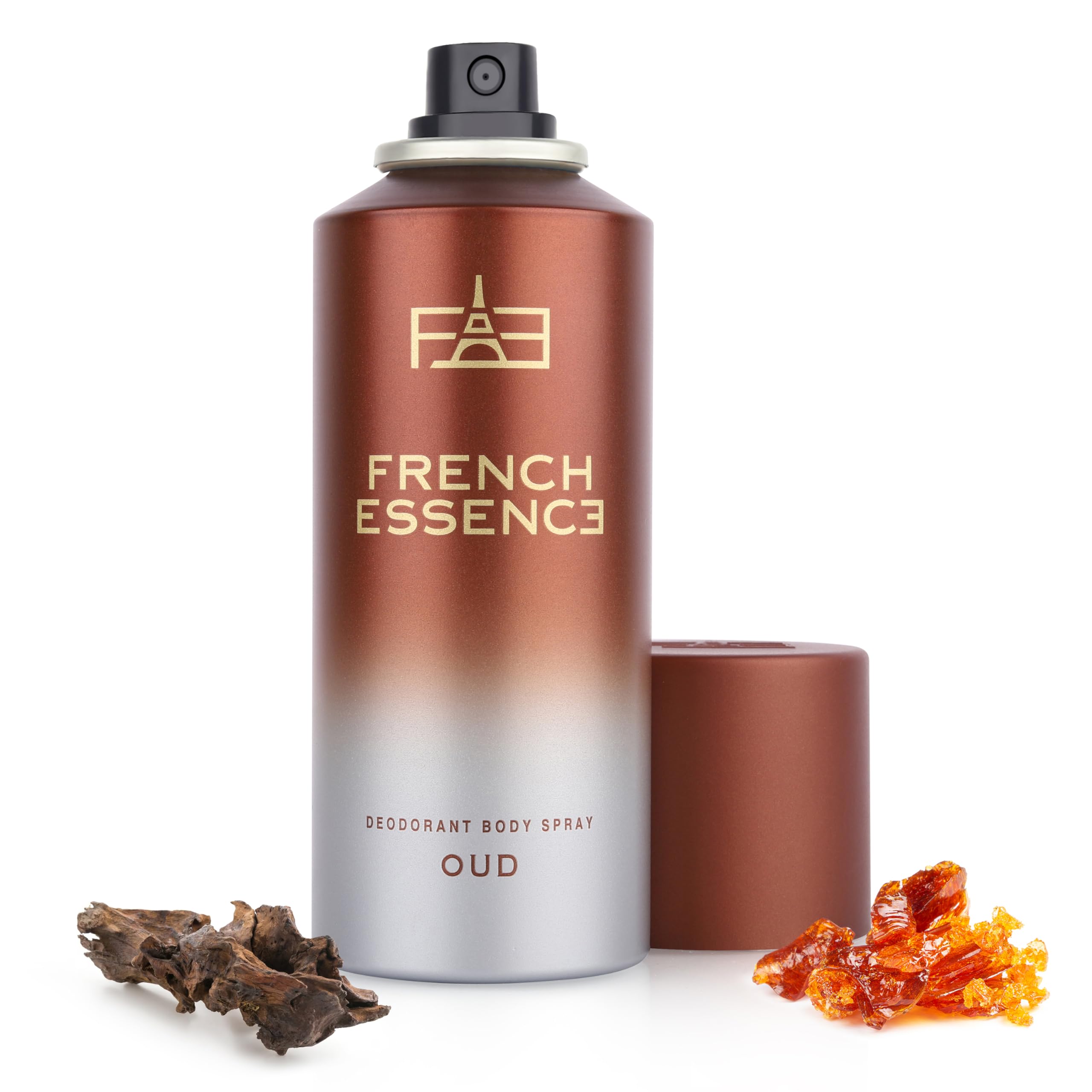 FRENCH ESSENCE Long Lasting Men's Deodorant Spray - Fresh Oud Fragrance, 150ml (Pack of 2) | Body Spray for Men, Perfume Deodorant Combo | Ideal for Gym, Work & Daily Freshness
