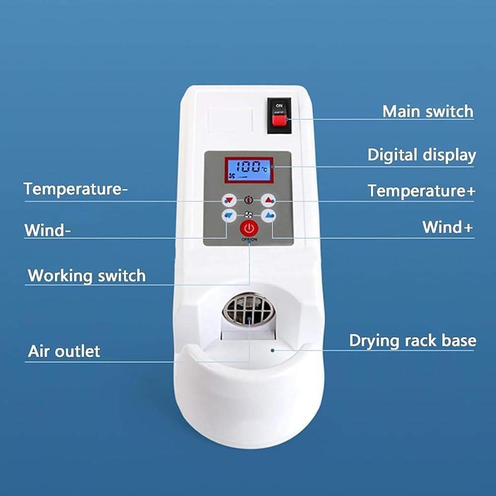 FAcoLL Glasses Frame Warmer - Adjustable Hot Air Glasses Heater with 80°F~160°F Temperature Control & 6 Wind Speed Levels for Optical Frames - Perfect for Eyewear Shops, Opticians, and DIY Glasses Repair at Home