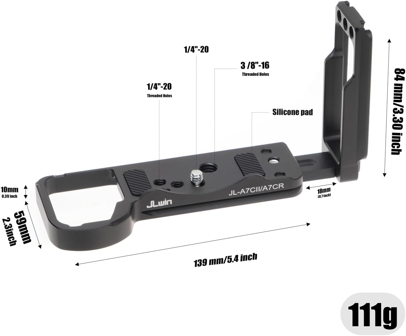 Hersmay Quick Release L Bracket Plate for Sony A7C II & A7CR Camera - Compatible with DJI Ronin RS2/RSC2/RS3/RS3 Pro/Mini Stabilizer & Arca Swiss Tripod - Perfect for Vlogging, Photography & Film Making