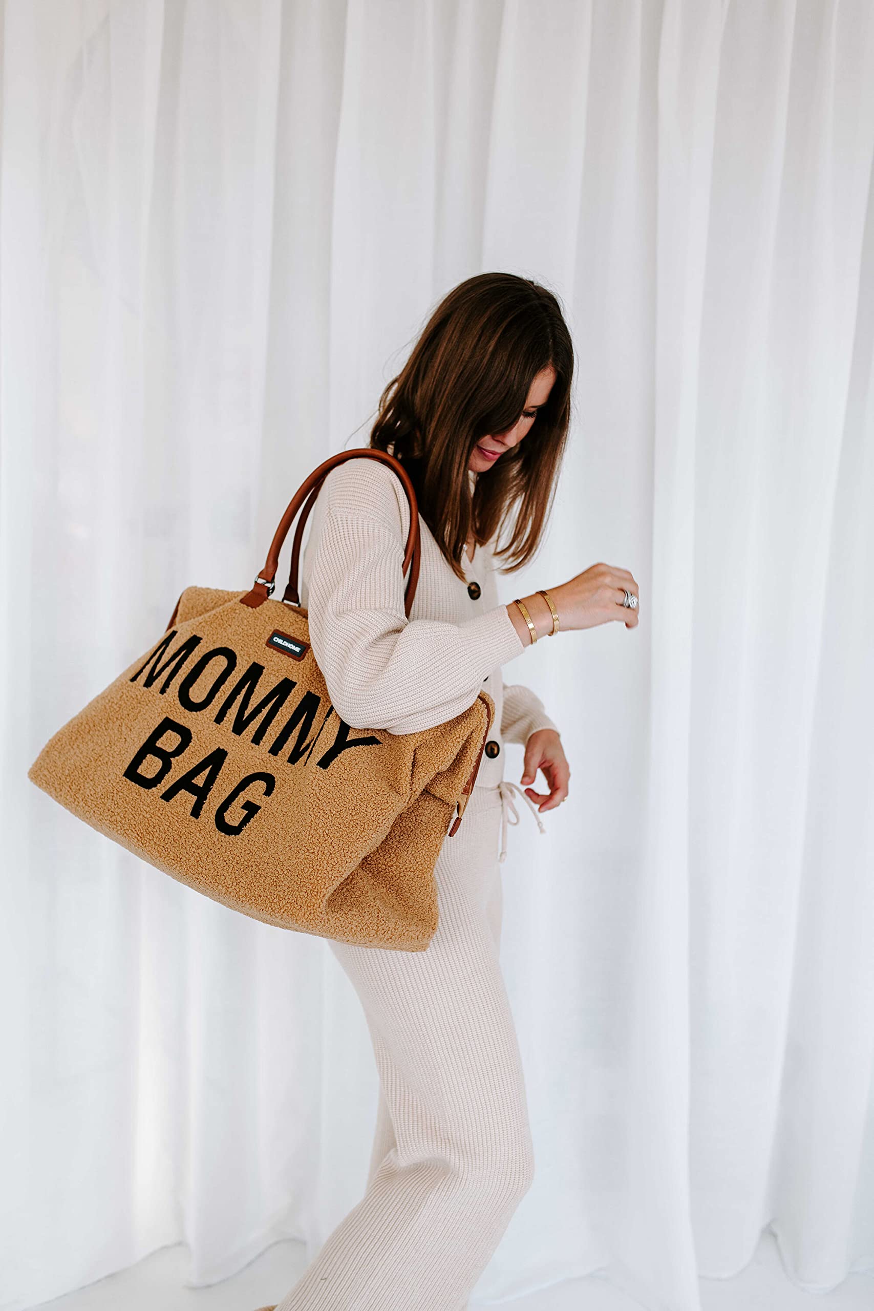 Premium Large Baby Diaper Bag - Spacious Mommy Hospital & Travel Tote - Must-Have Pregnancy Essentials for New Moms (Teddy Brown) | Perfect for Hospital Visits, Daycare Trips & Family Outings