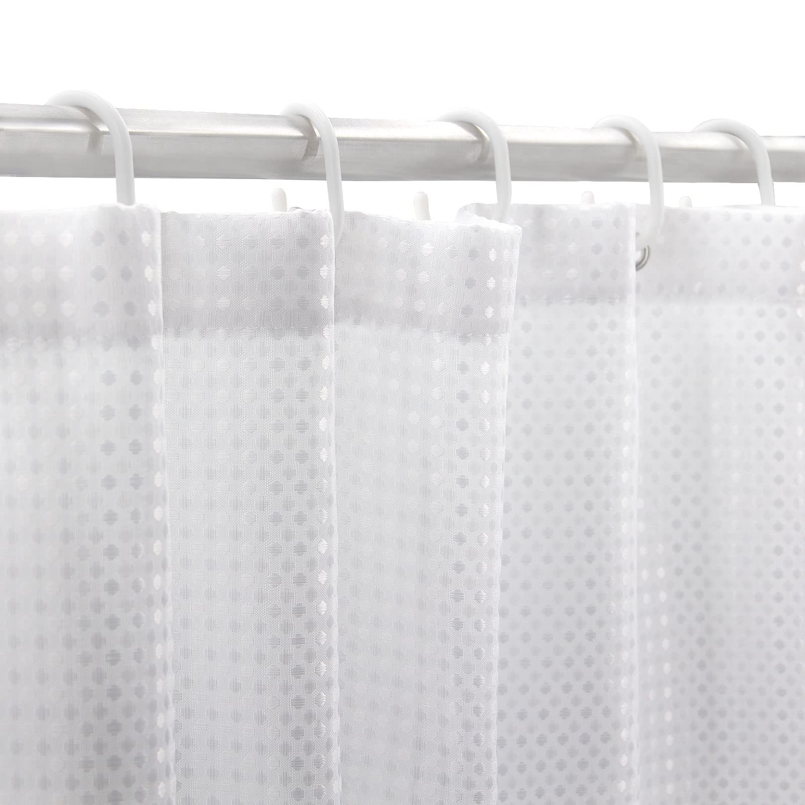 BBiggood Black Ombre Narrow Shower Curtain Set - 36 x 72 Inches Small Stall Shower Curtain, Waffle Weave Fabric with Hooks, Water Repellent Bathroom Decor for Compact Showers & Bath Tubs