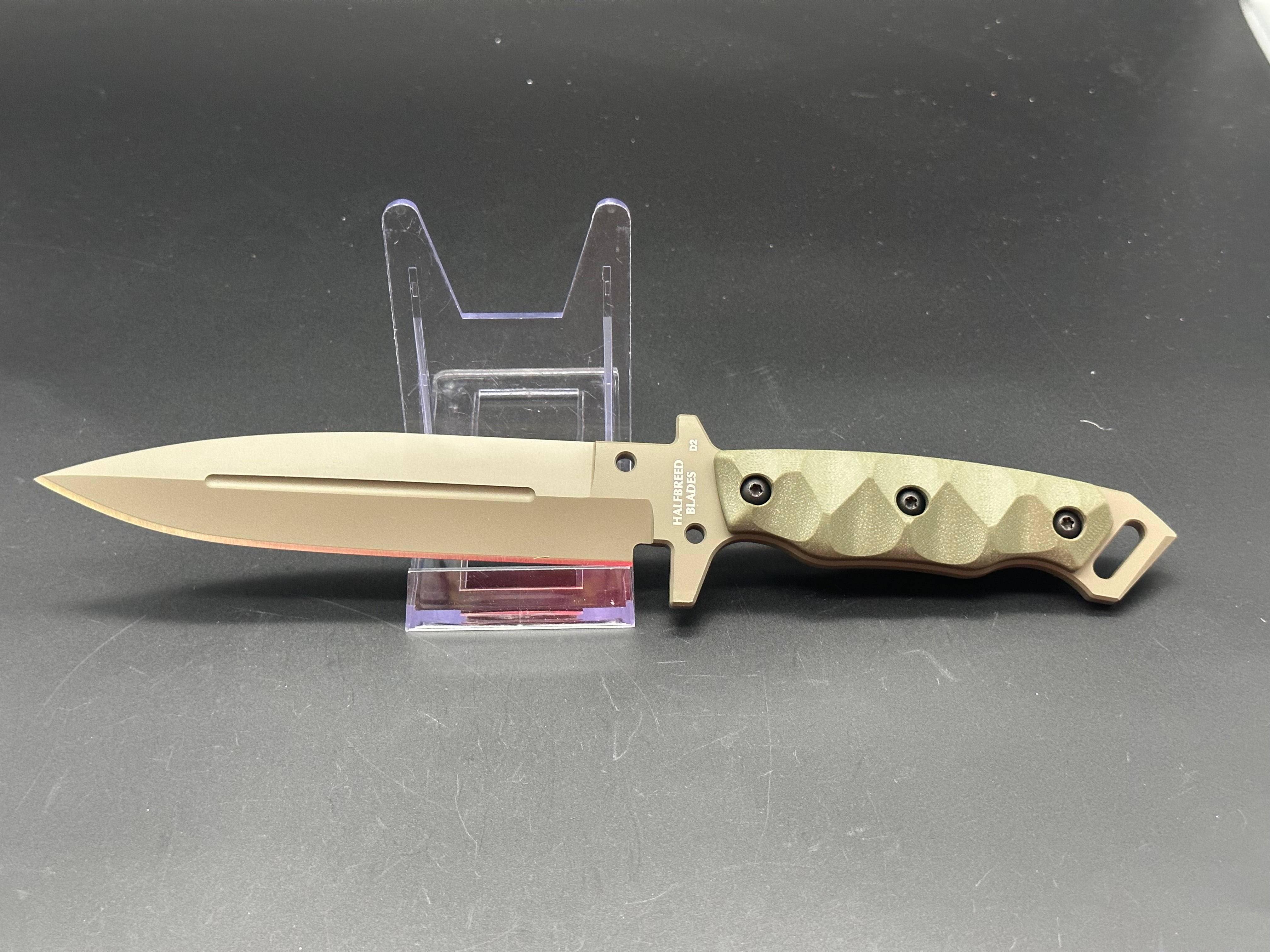 Halfbreed MIK 01P OD Medium Infantry Knife - Ranger Green G10 Tactical Fixed Blade - Outdoor Survival, Hunting, Camping & Military Use