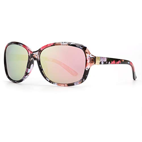 SIPHEW Polarized Sunglasses for Women - Classic Square UV Protection Wrap Shades - Perfect for Driving, Beach & Outdoor Activities