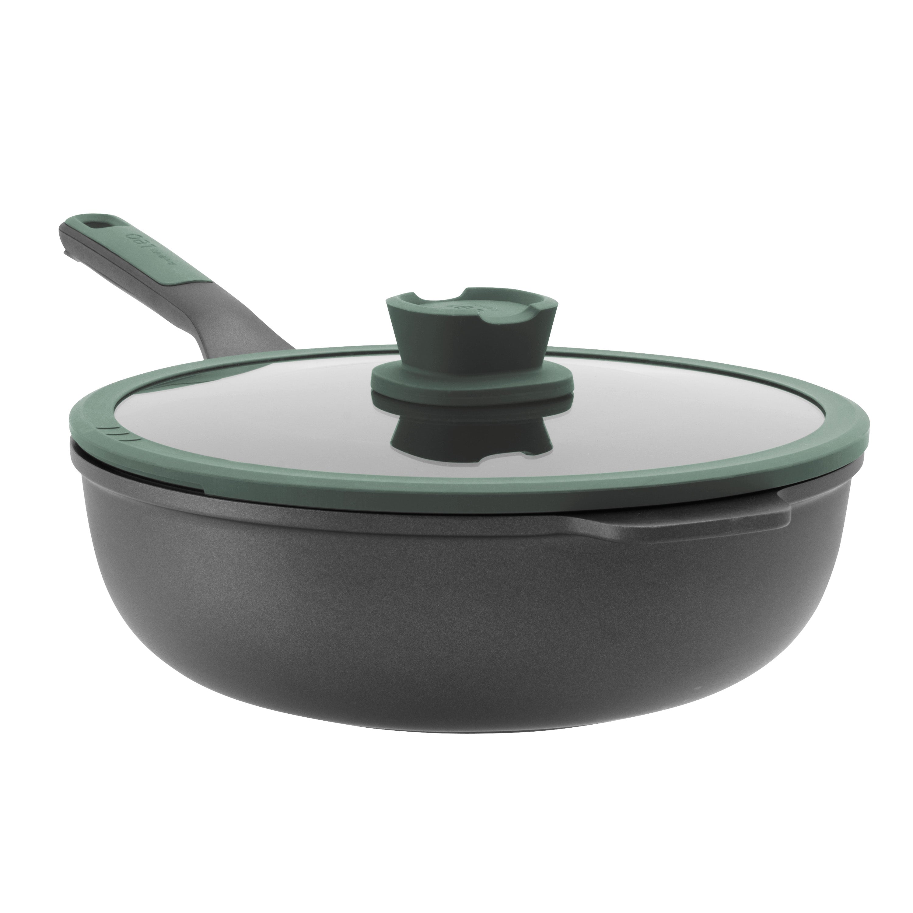 BergHOFF Forest Non-Stick Cast Aluminum Wok Pan 11 Inch, 4.6 Quart with Glass Lid - Perfect for Stir-Frying, Sautéing & Asian Cooking