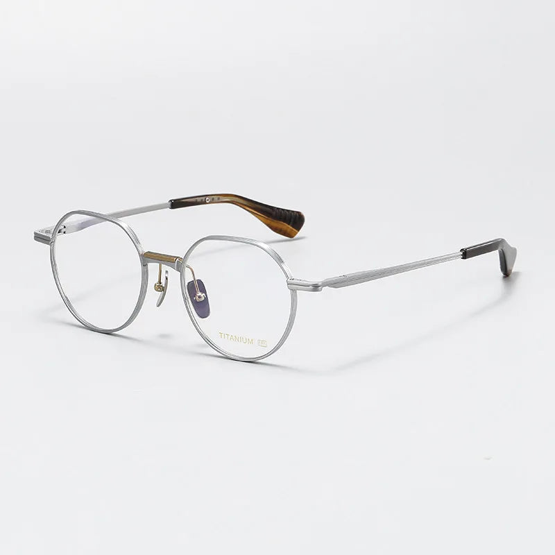 Unisex Black Titanium Round Full Rim Eyeglasses X150 - Lightweight & Durable for Work, Reading & Fashion