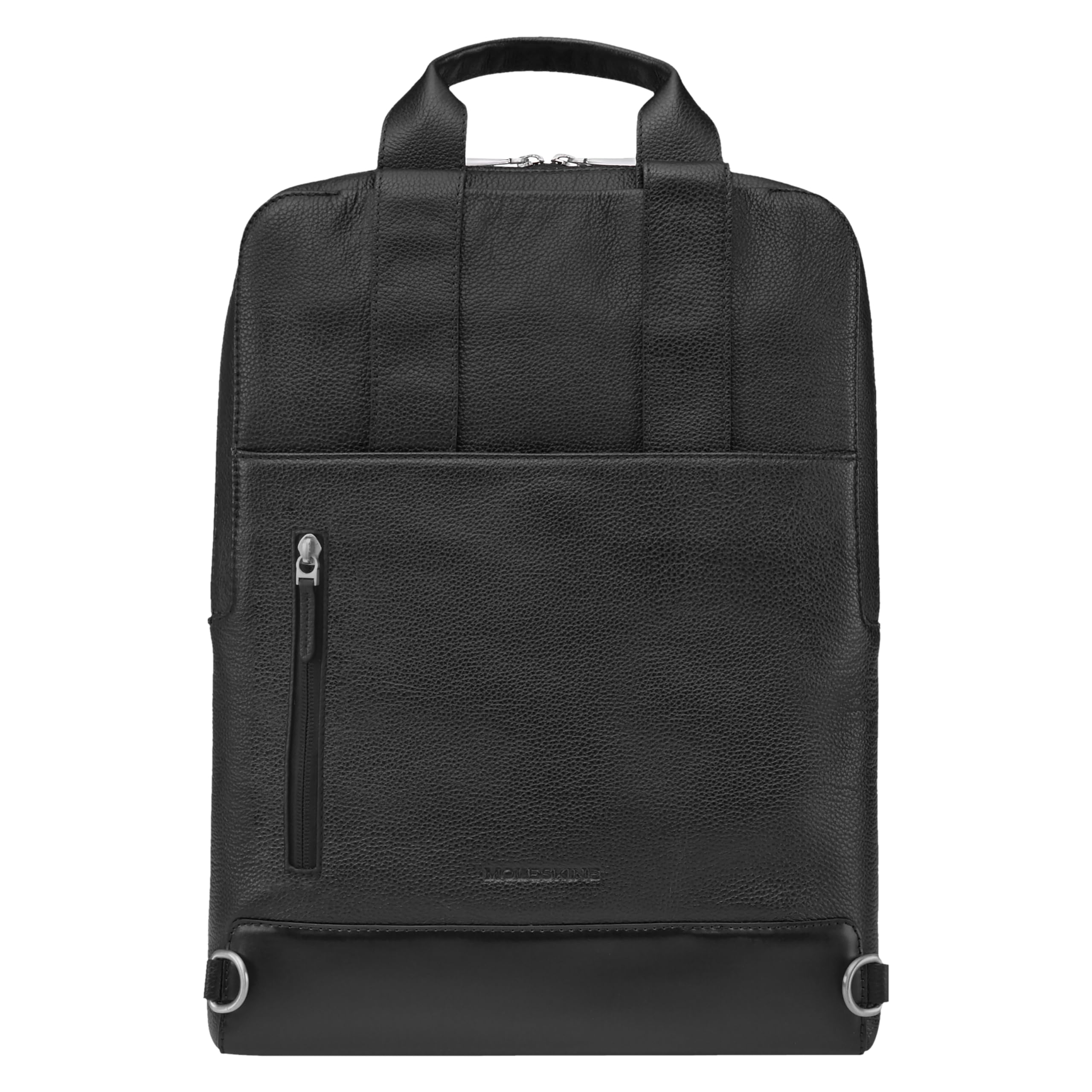 Premium Moleskine Classic Leather Laptop Bag - Vertical Business Backpack for 15