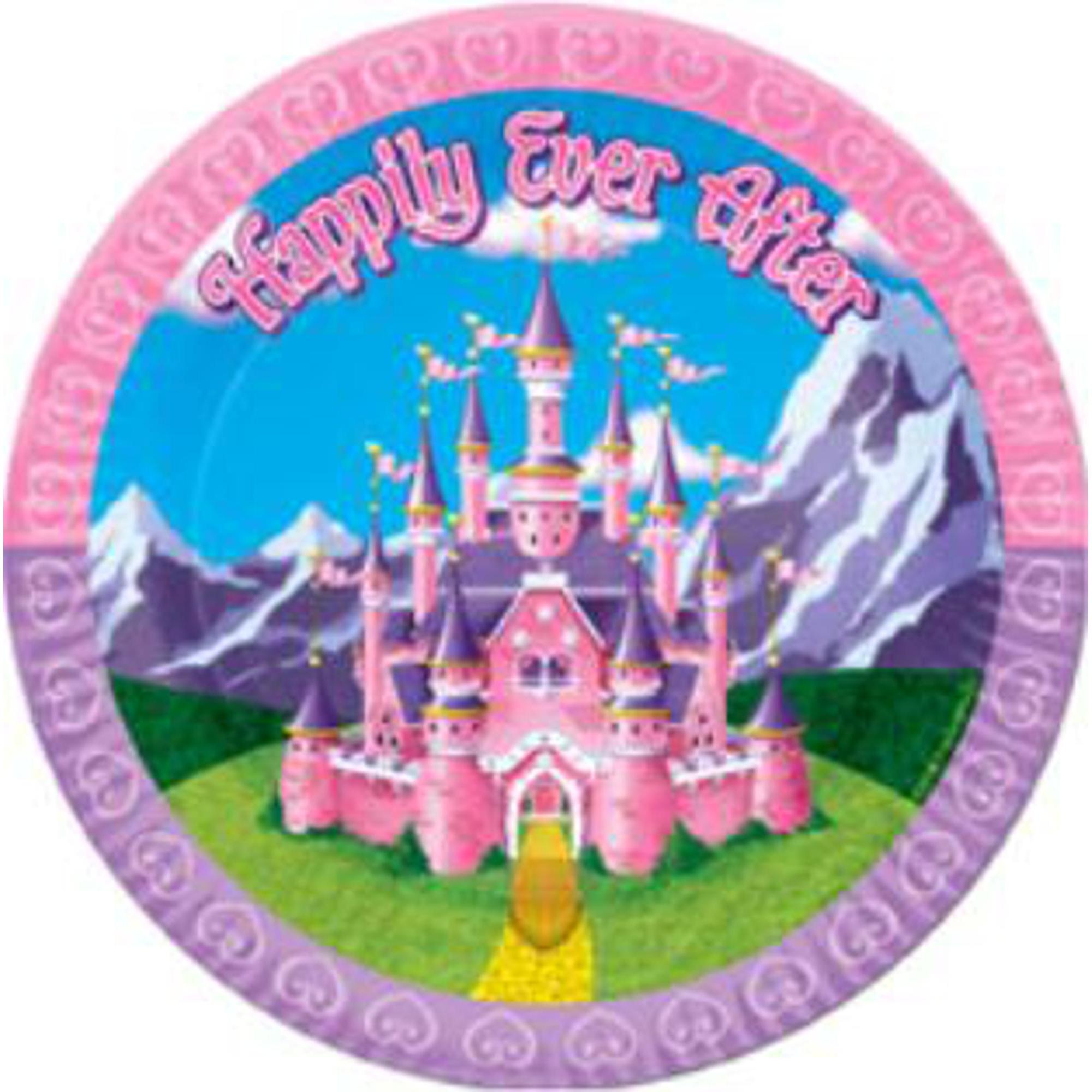 8-Pack Princess Themed Dinner Plates (9 Inches) - Perfect for Kids' Birthday Parties, Tea Parties, and Special Occasions