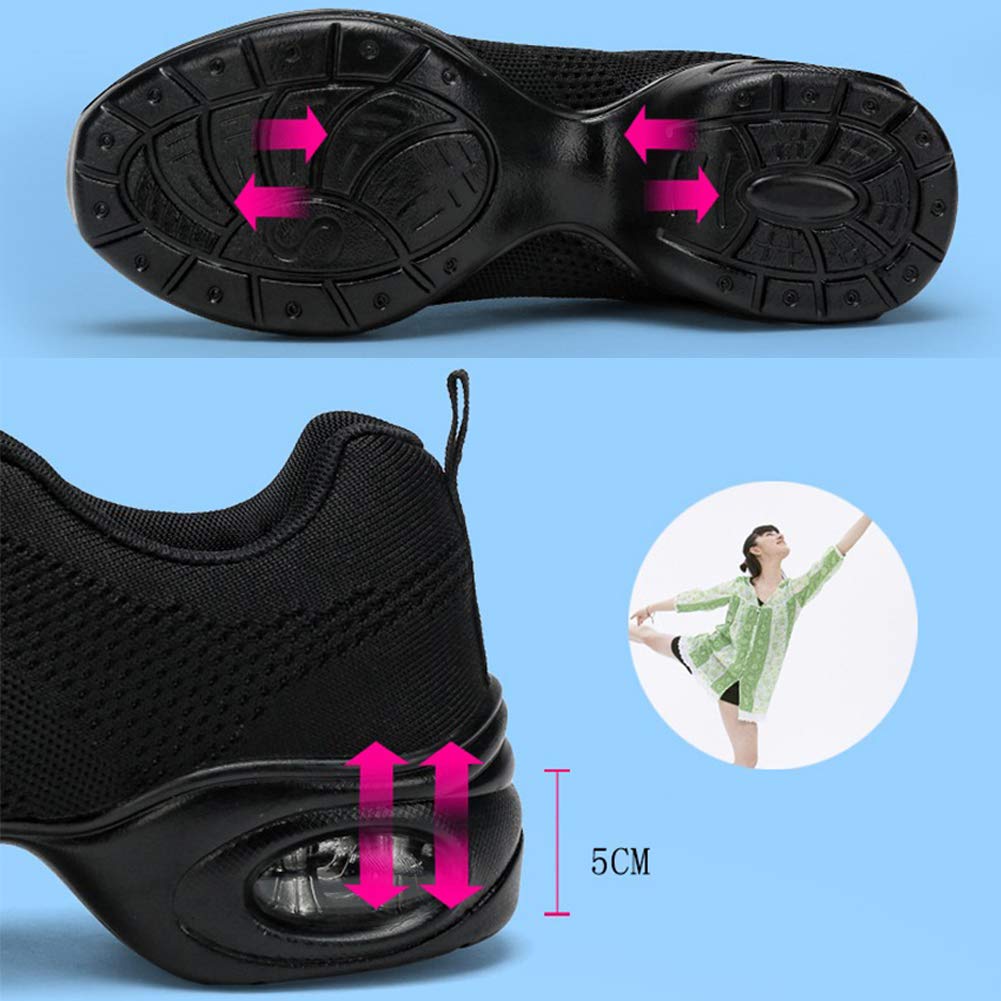 Women's Mesh Split Sole Jazz Dance Sneakers - Breathable Lace-Up Ballroom & Fitness Shoes for Ladies | Perfect for Latin, Salsa, Ballet & Dance Classes