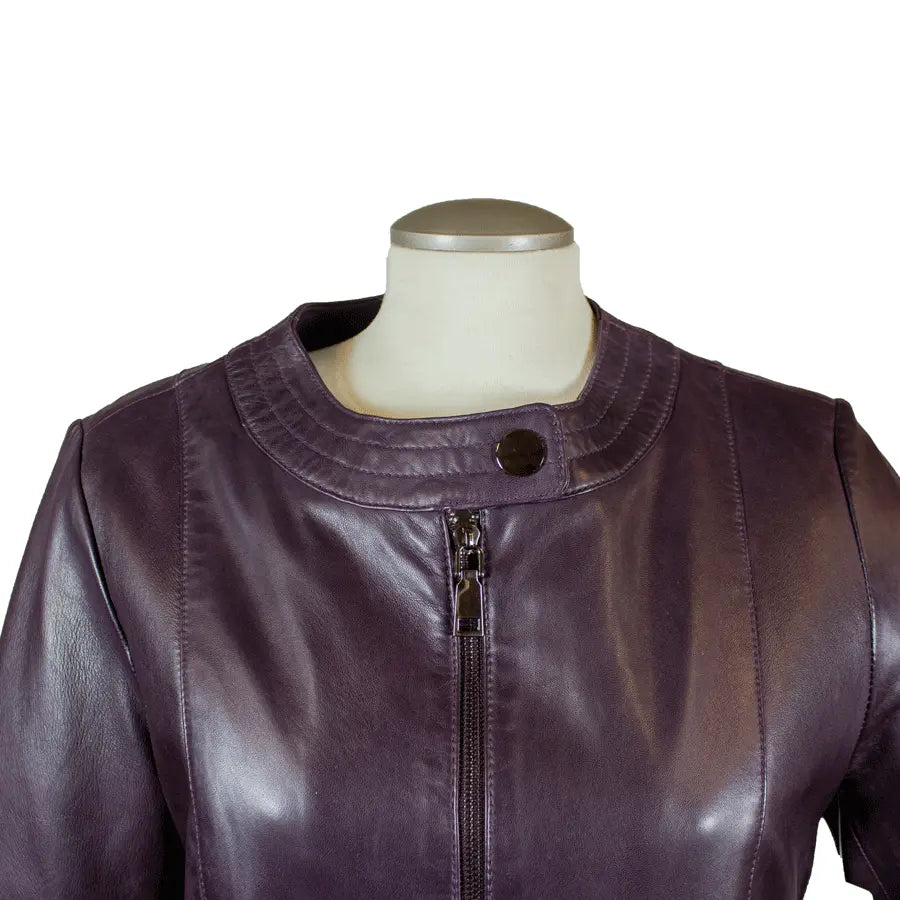 BOL Women's Plus Size Snap Collar Leather Jacket - Stylish Faux Leather Biker Jacket for Curvy Women | Perfect for Casual Outings, Date Nights & Fall Layering