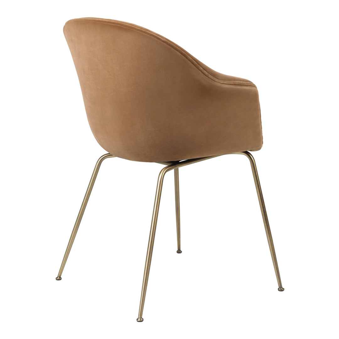Bat Dining Chair with Conic Base - Fully Upholstered Modern Kitchen Chair for Dining Room, Restaurant & Cafe
