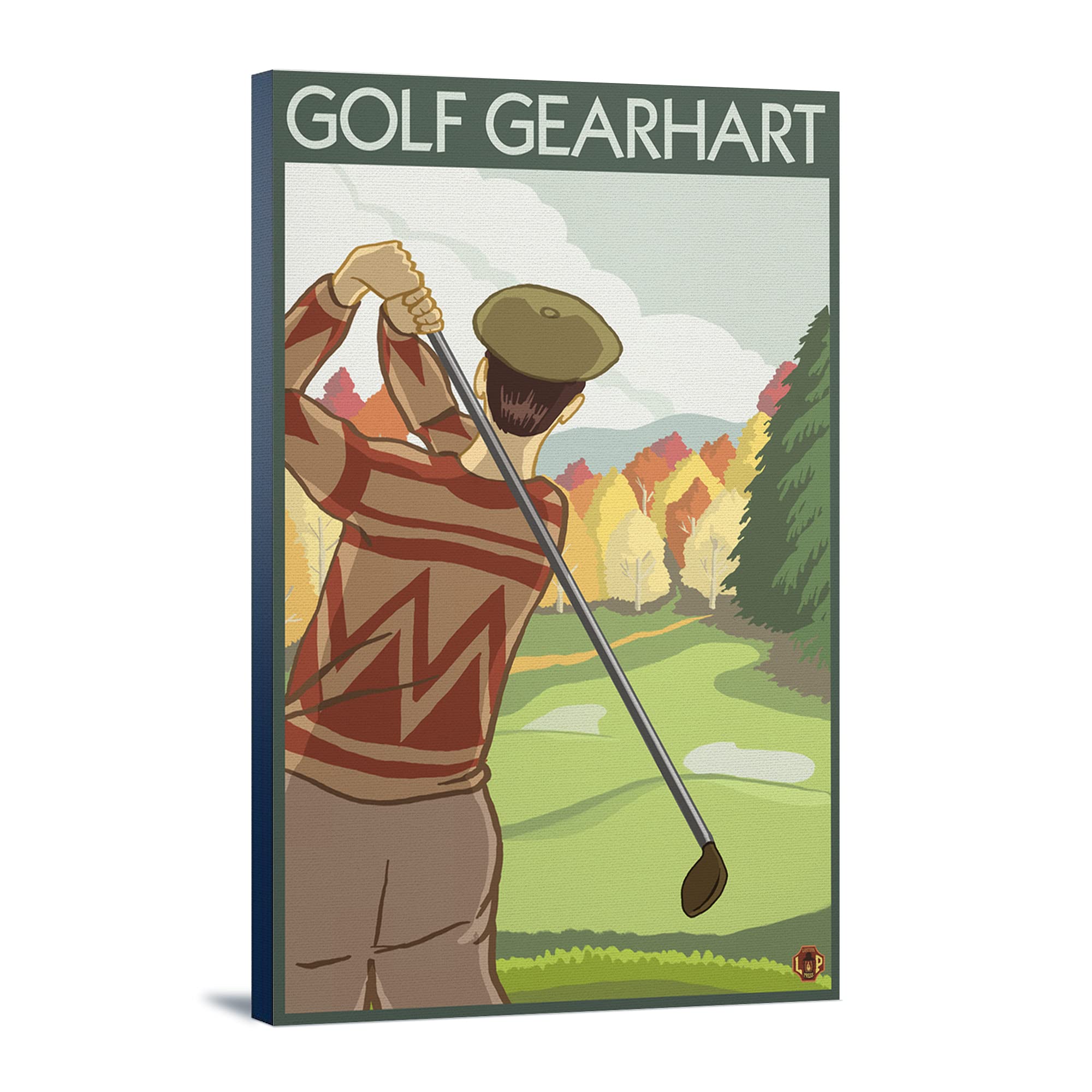 Lantern Press Gearhart Oregon Golf Art Print - 24x36 Wrapped Canvas Wall Decor for Home & Office - Perfect for Golf Lovers & Coastal Theme Decor
