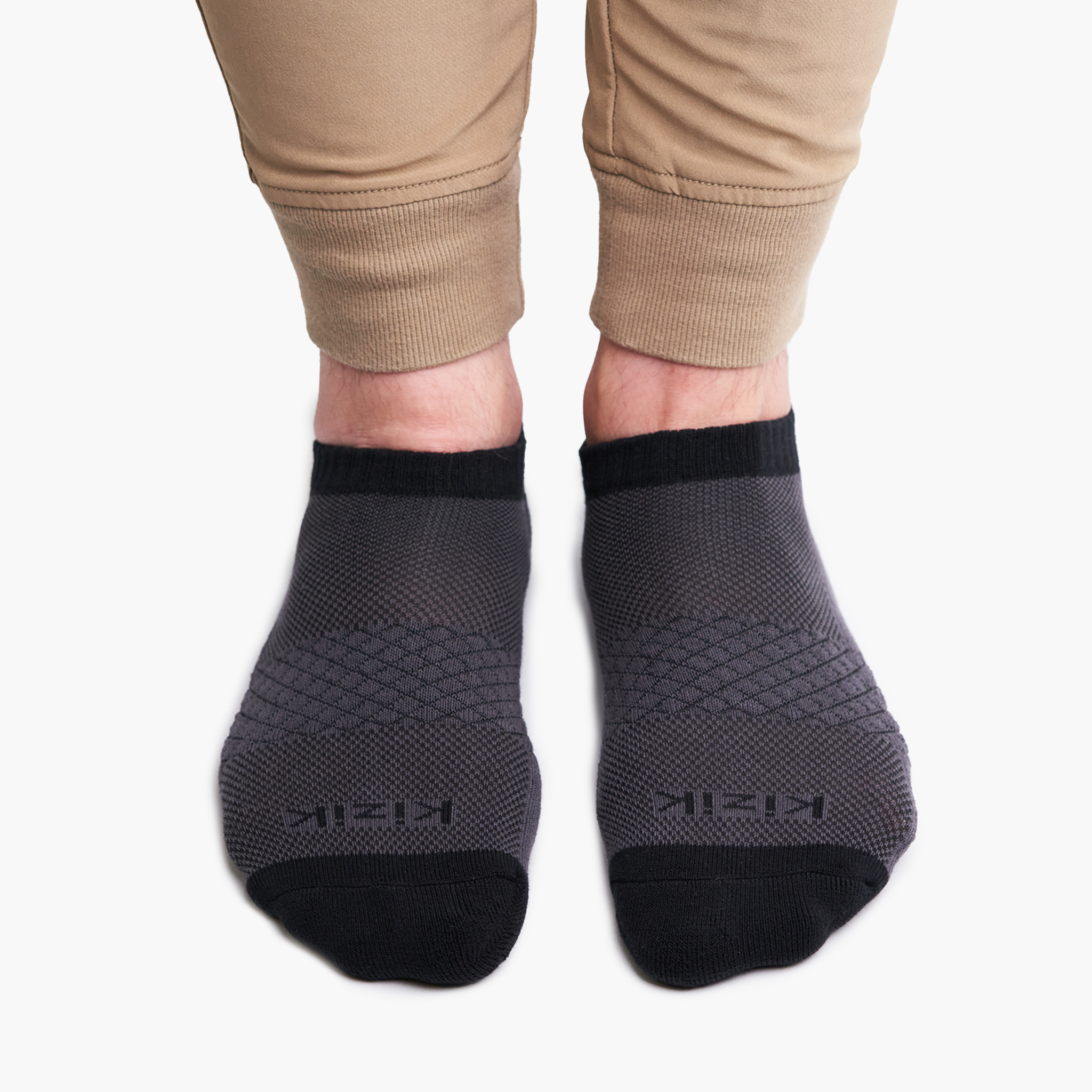 Kizik Men's Ankle Socks - Breathable & Cushioned Charcoal Grey Athletic Socks for Running, Walking & Everyday Comfort