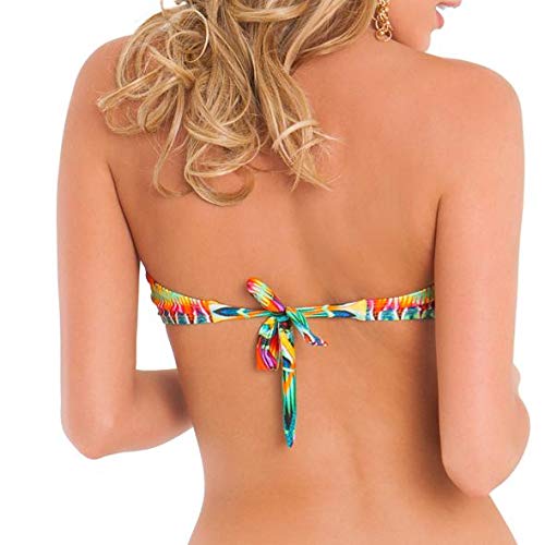 Luli Fama Tulum Party Multi-String Bandeau Top - XL Size, Vibrant Multicolor - Perfect for Beach Vacations, Pool Parties & Summer Festivals