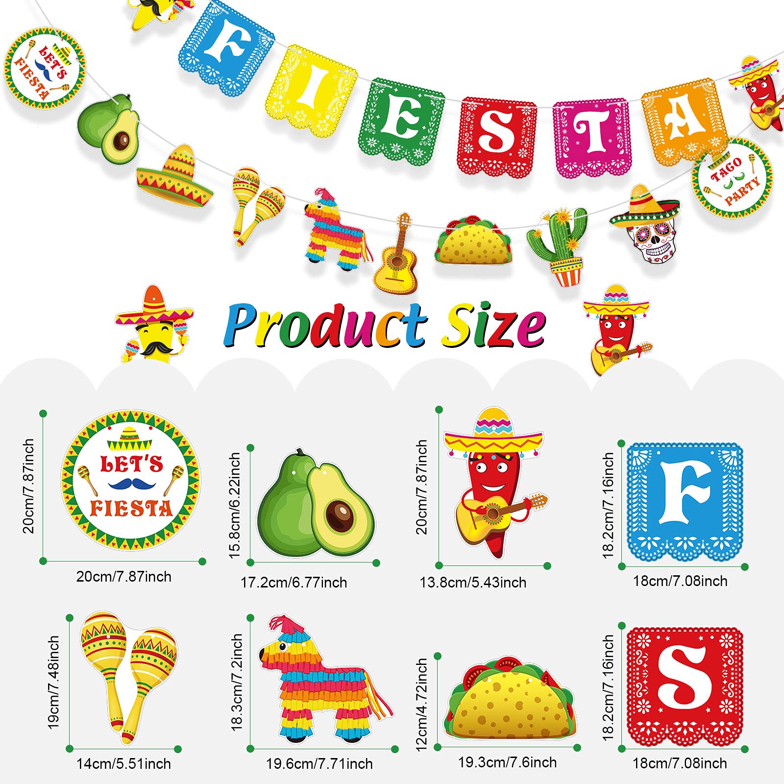 Mexican Party Supplies - Cinco De Mayo Banner, Fiesta Garland, Day of The Dead Backdrop, Ceiling Hanging Decor for Taco Themed Birthday & Festival Celebrations | Perfect for Home, Office & Outdoor Party Decorations