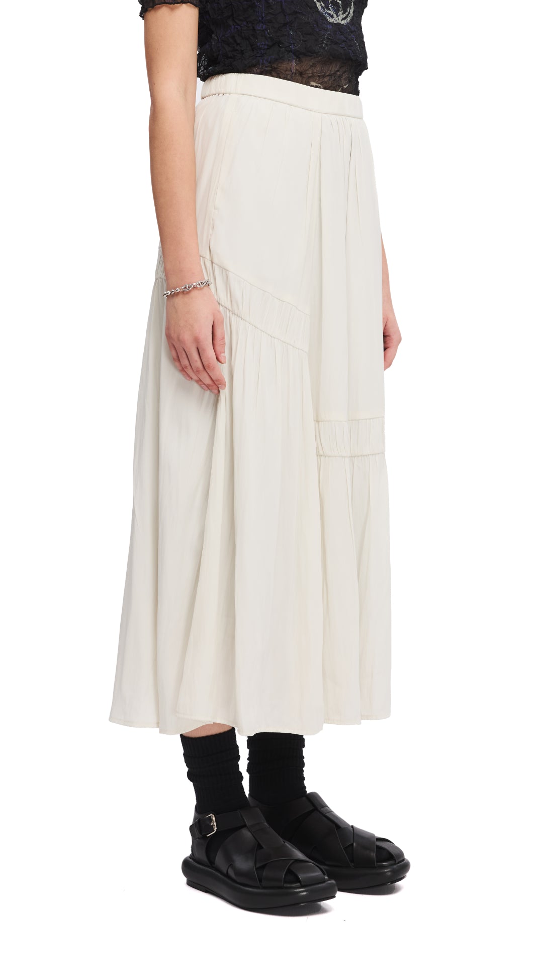 Elegant Flounce Maxi Skirt for Women - Boho Summer Beach Dress with Side Slit | Perfect for Vacations, Weddings & Date Nights