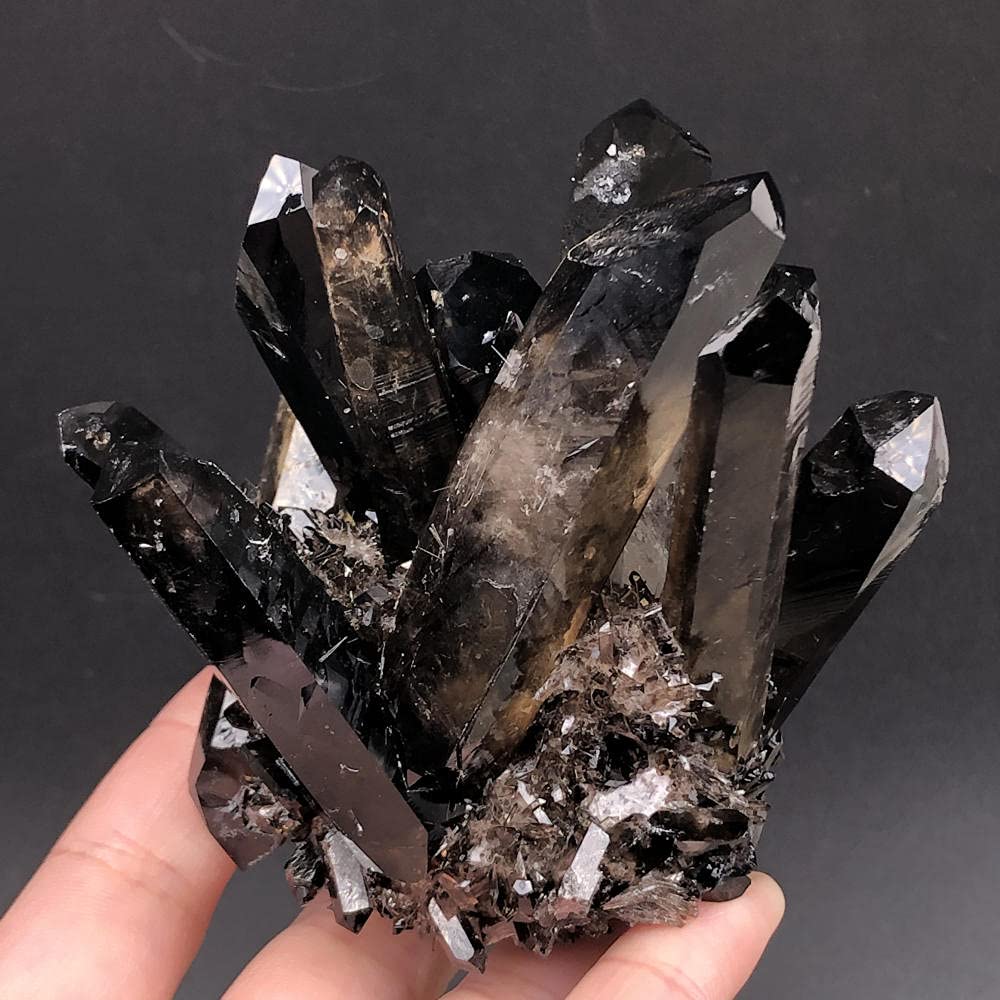 Natural Black Crystal Clusters for Home Decor - Healing Meditation Stones, Spiritual Gifts for Women & Men - Perfect for Yoga Rooms, Office Desks & Feng Shui Spaces