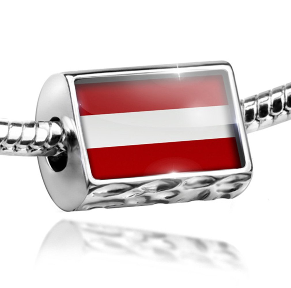 Charm Austria Flag Bead - Fits All European Bracelets | Perfect for Travel Souvenirs & National Pride Jewelry